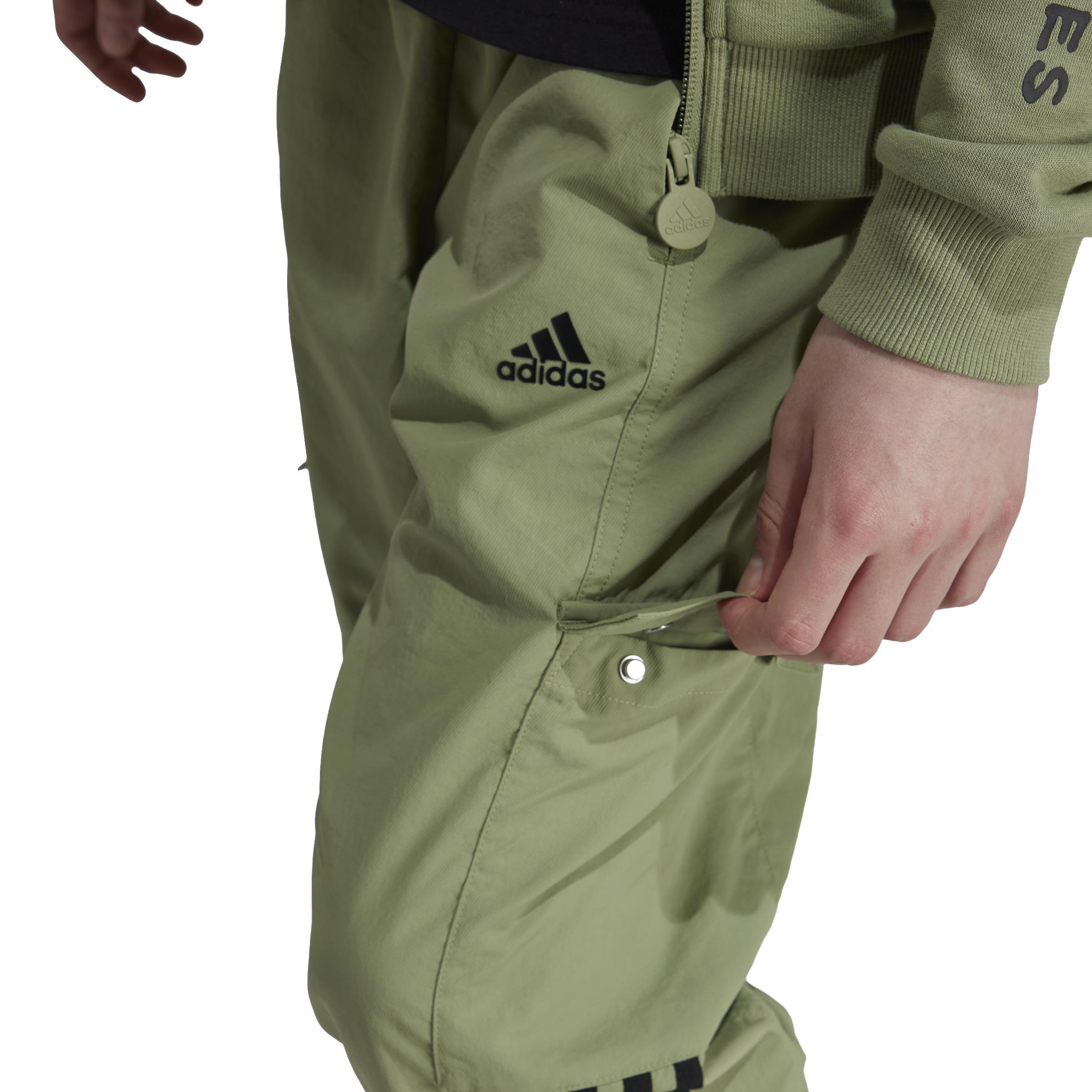 Unisex Kids Street Jam Woven Cargo Trousers, Green, , large image number 4