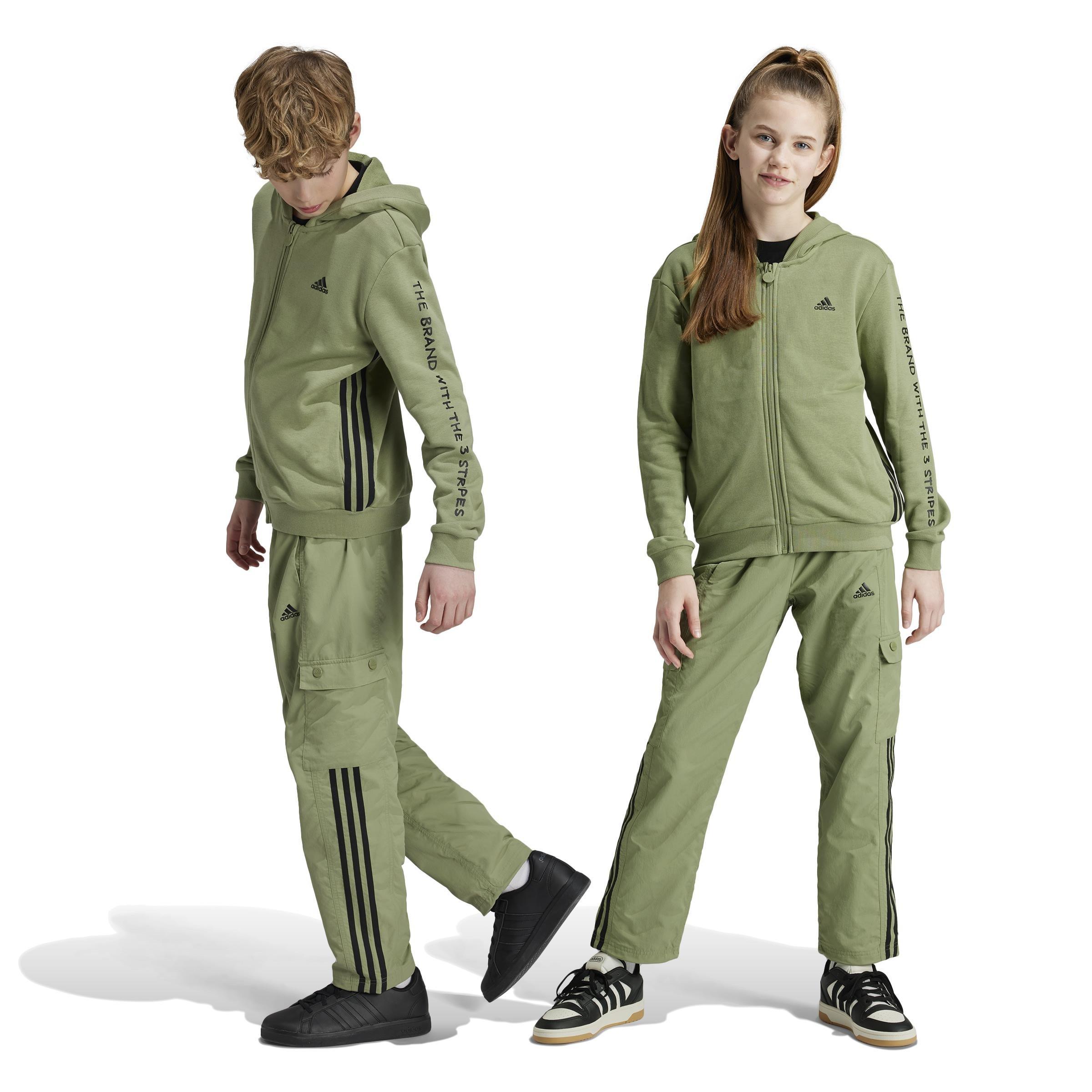 Unisex Kids Street Jam Woven Cargo Trousers, Green, A901_ONE, large image number 5