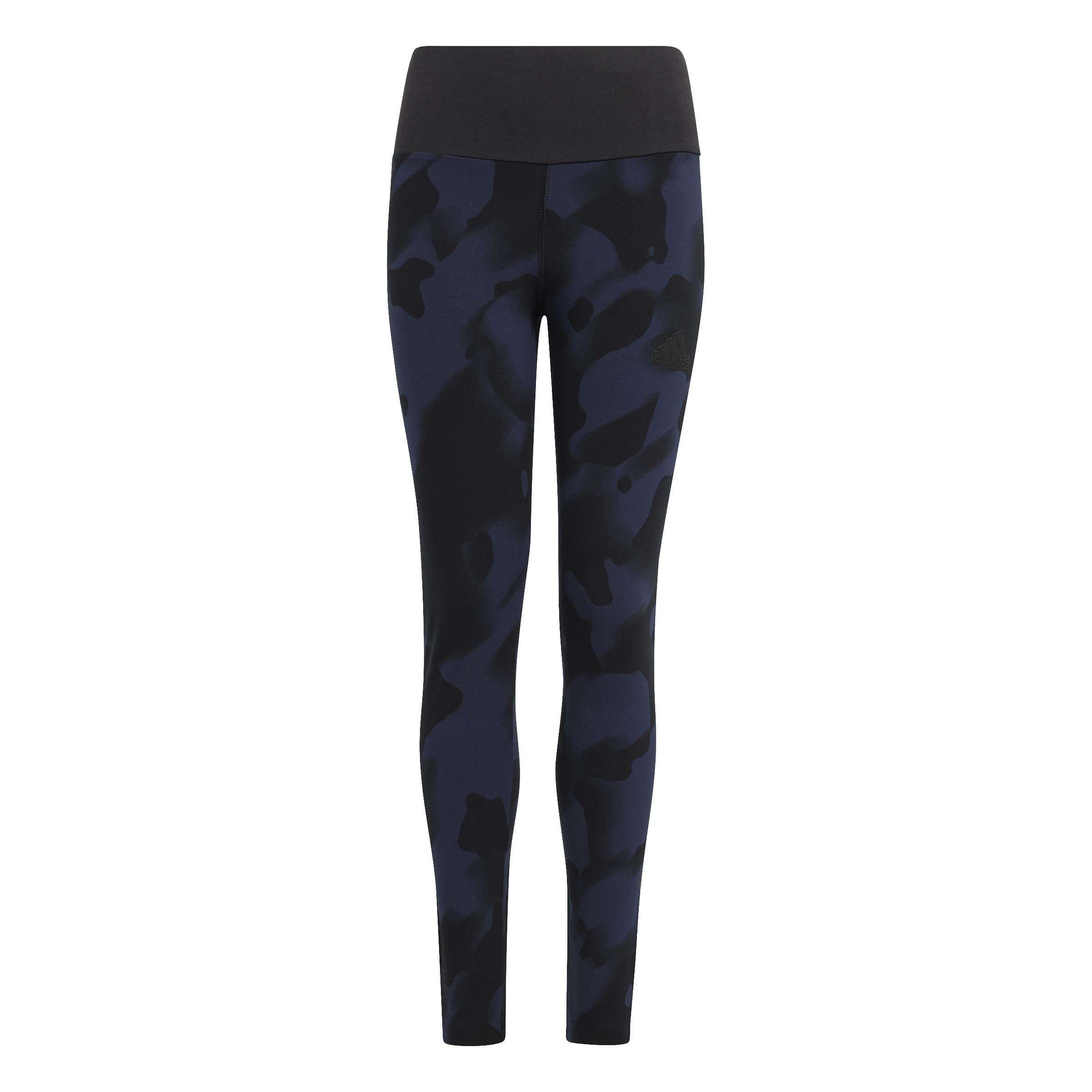 Kids Future Icons Camo Print 7/8 Leggings, Black, , large image number 0