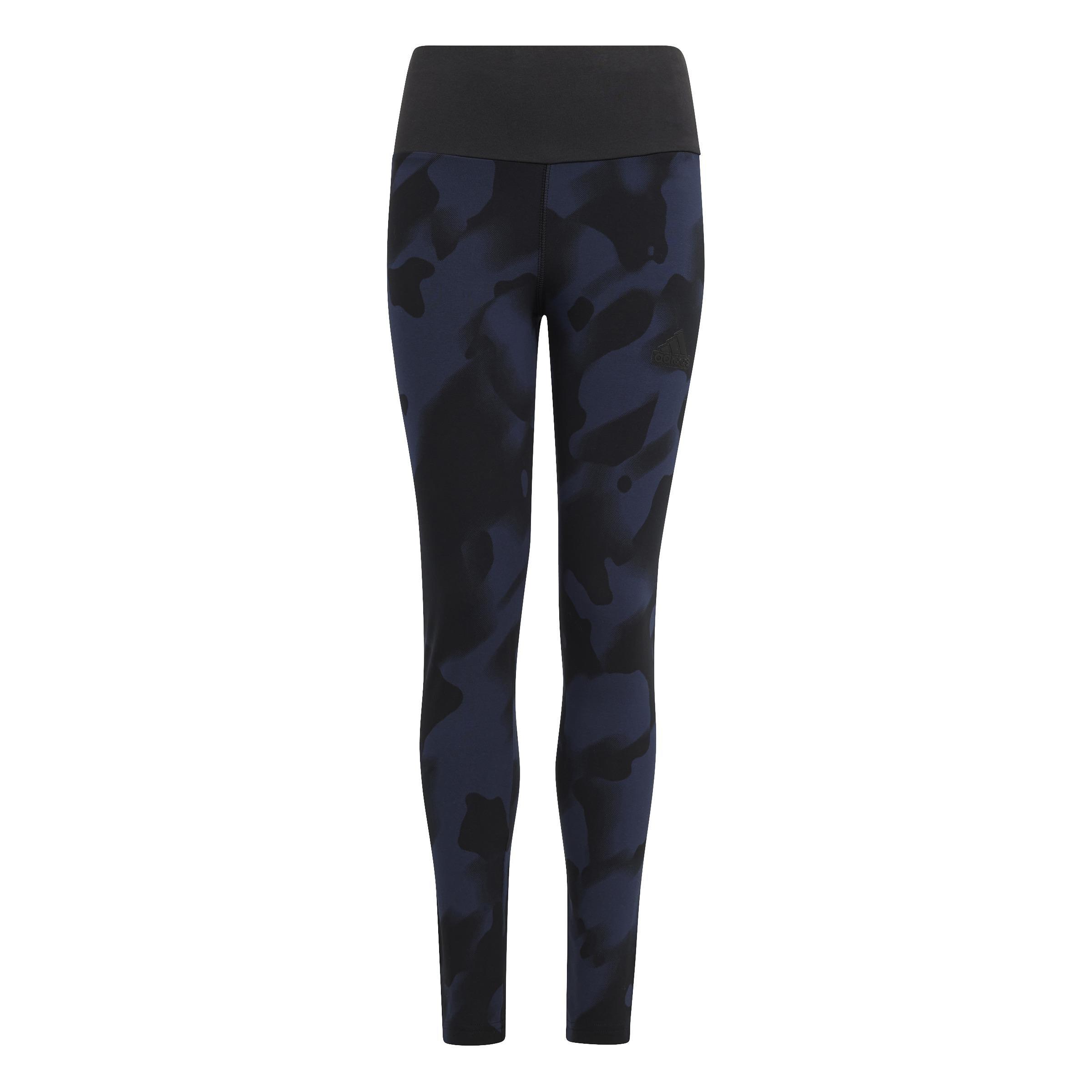 Kids Future Icons Camo Print 7/8 Leggings, Black, , large image number 1