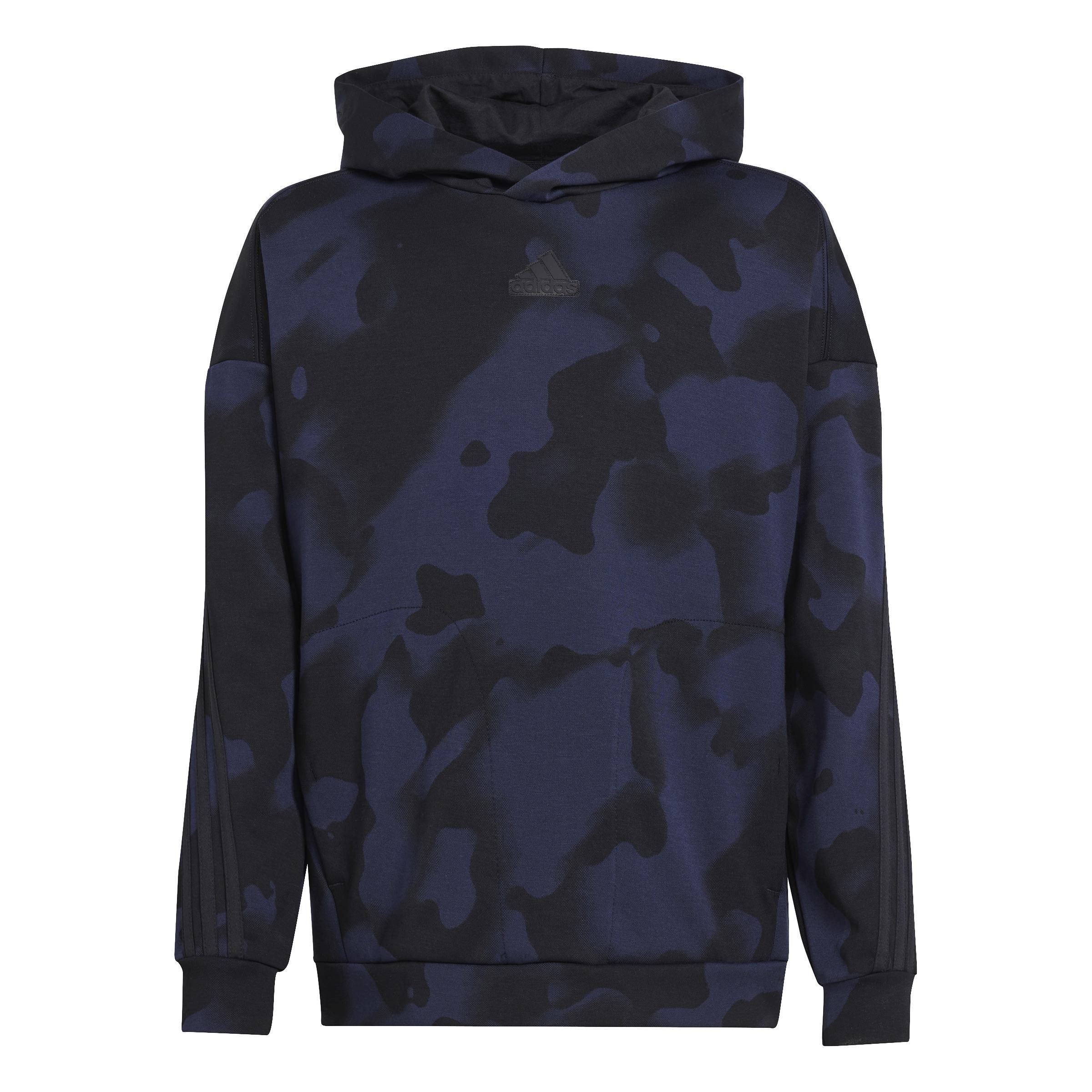 Unisex Kids Future Icons Camo Printed Hoodie, Black, , large image number 1
