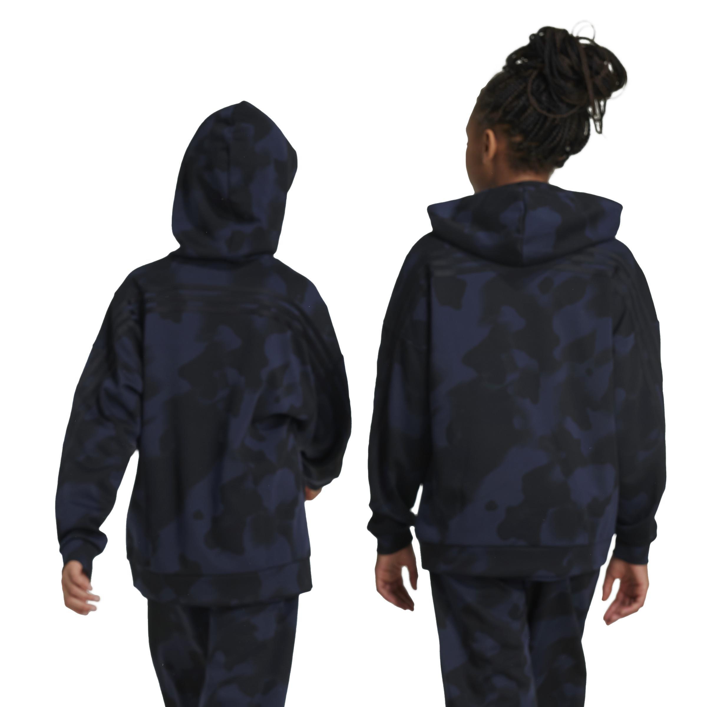 Unisex Kids Future Icons Camo Printed Hoodie, Black, A901_ONE, large image number 2