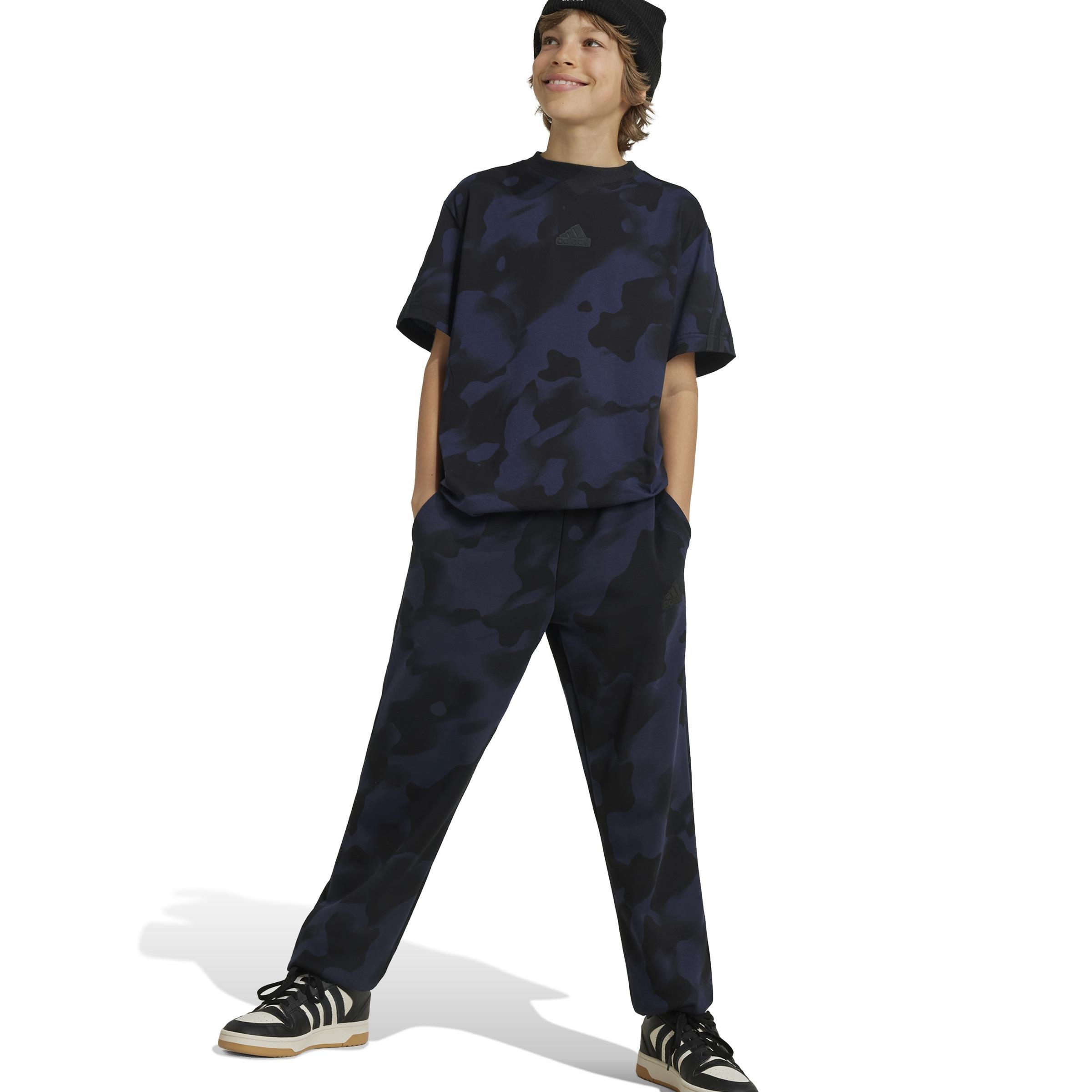 Unisex Kids Future Icons Camo Printed T-Shirt, Black, A901_ONE, large image number 6