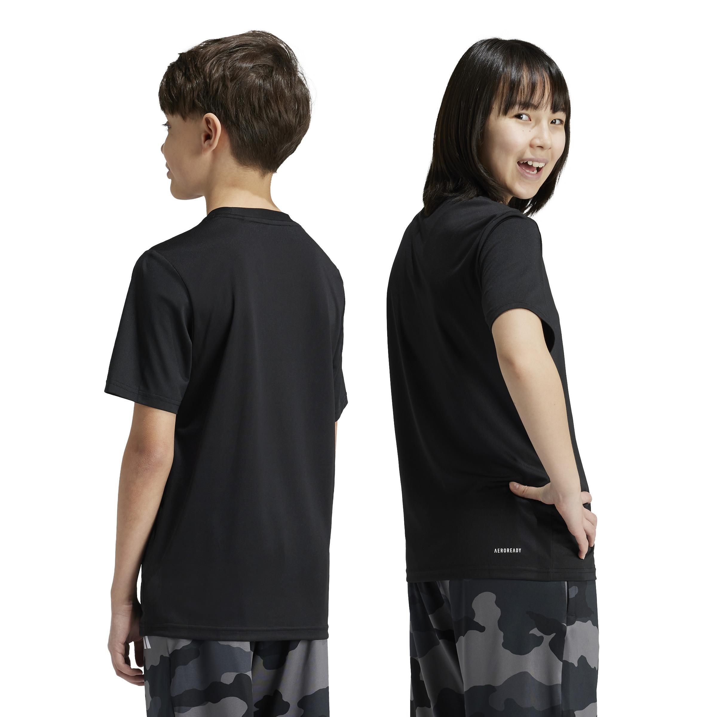Unisex Kids Train Essentials Seasonal Print T-Shirt, Black, A901_ONE, large image number 2