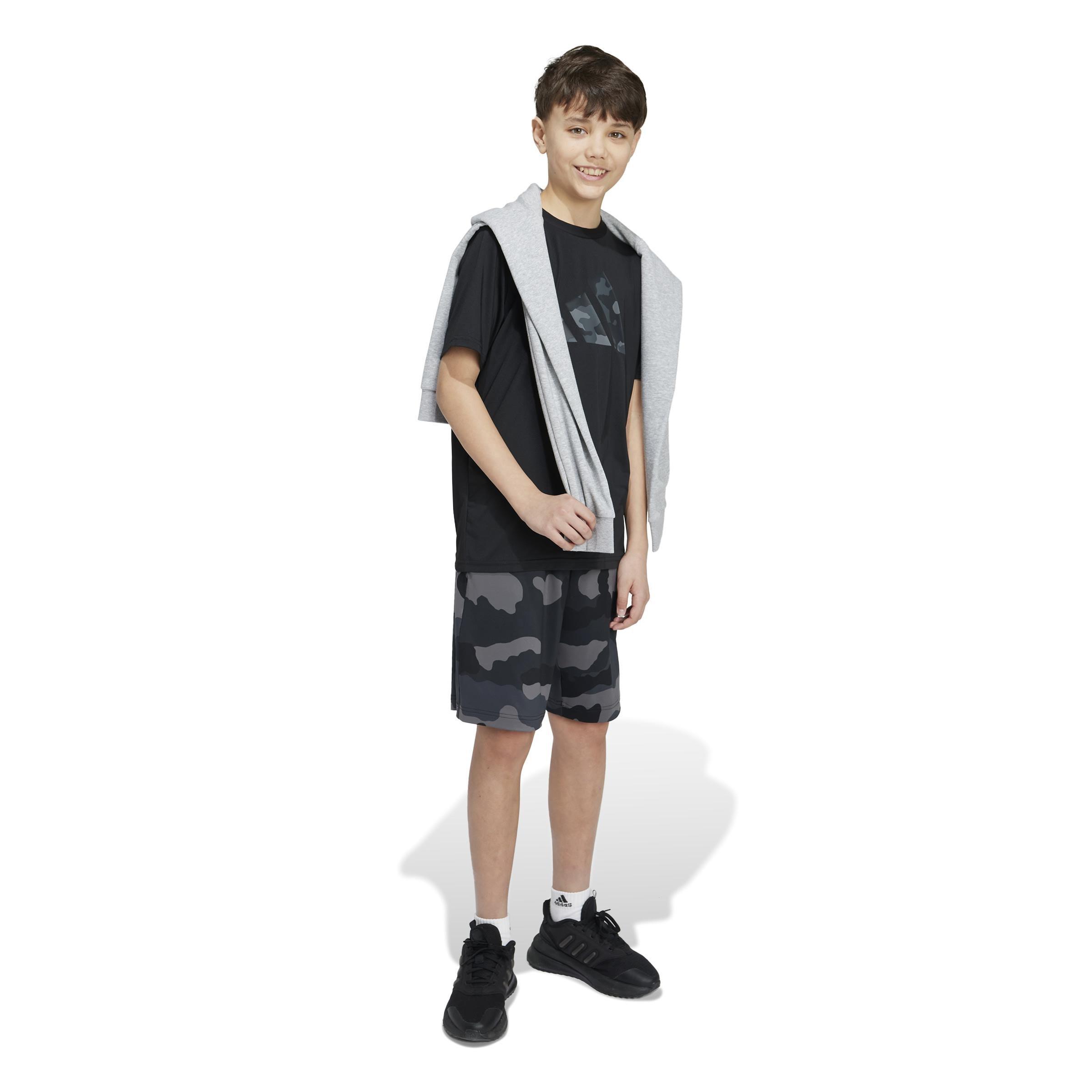 Unisex Kids Train Essentials Seasonal Print T-Shirt, Black, A901_ONE, large image number 5