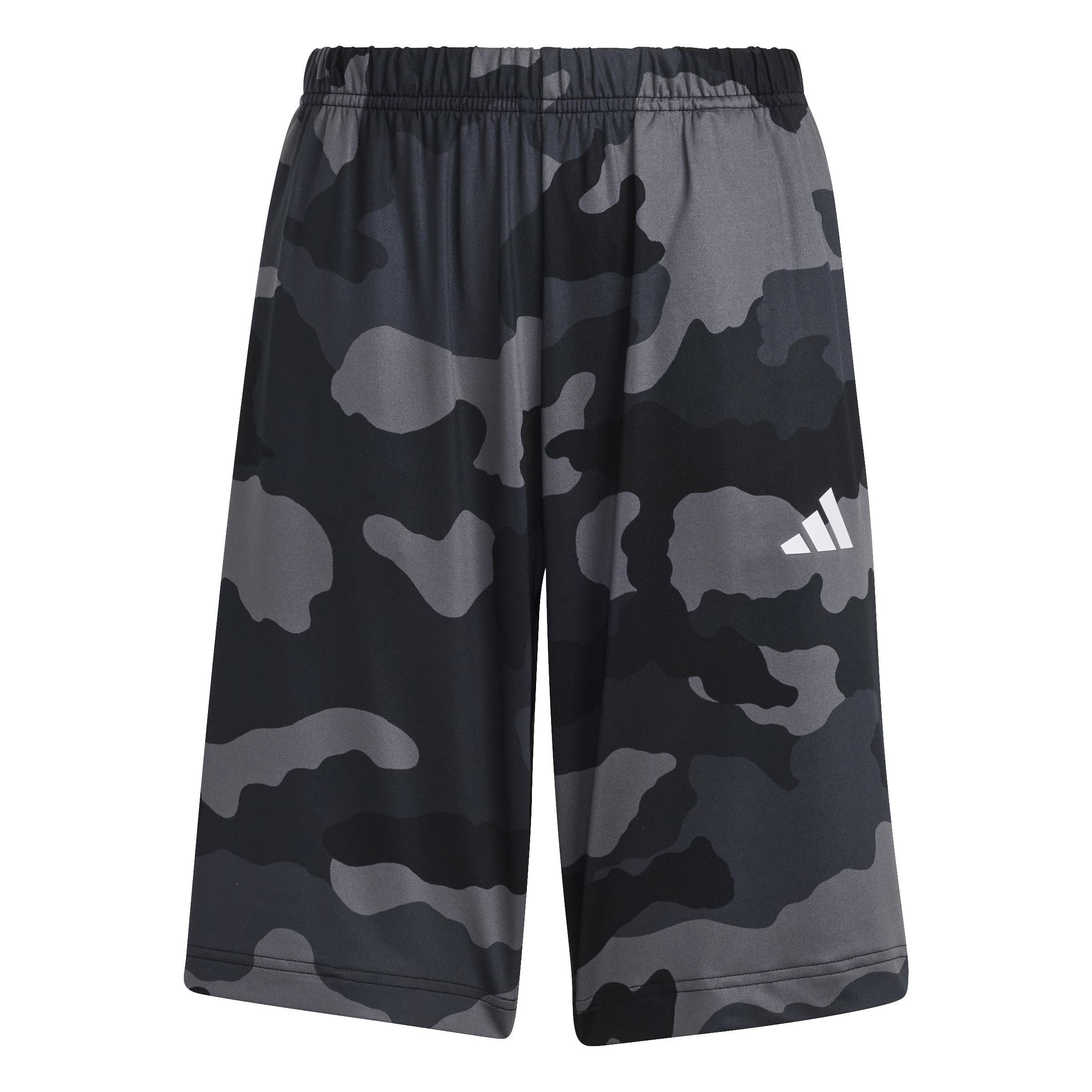 Unisex Kids Train Essentials Seasonal Print Shorts, Black, , large image number 0