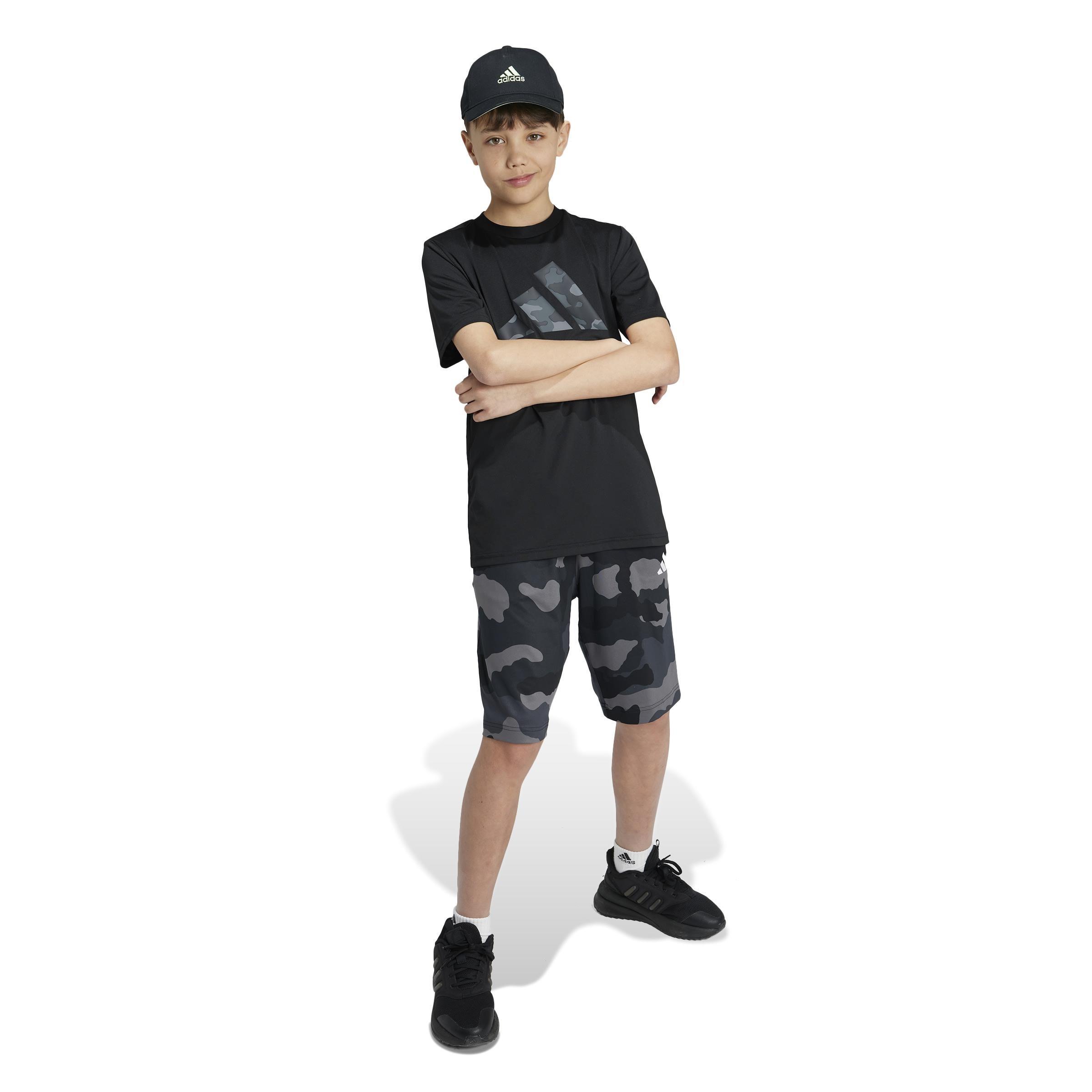 Unisex Kids Train Essentials Seasonal Print Shorts, Black, , large image number 6