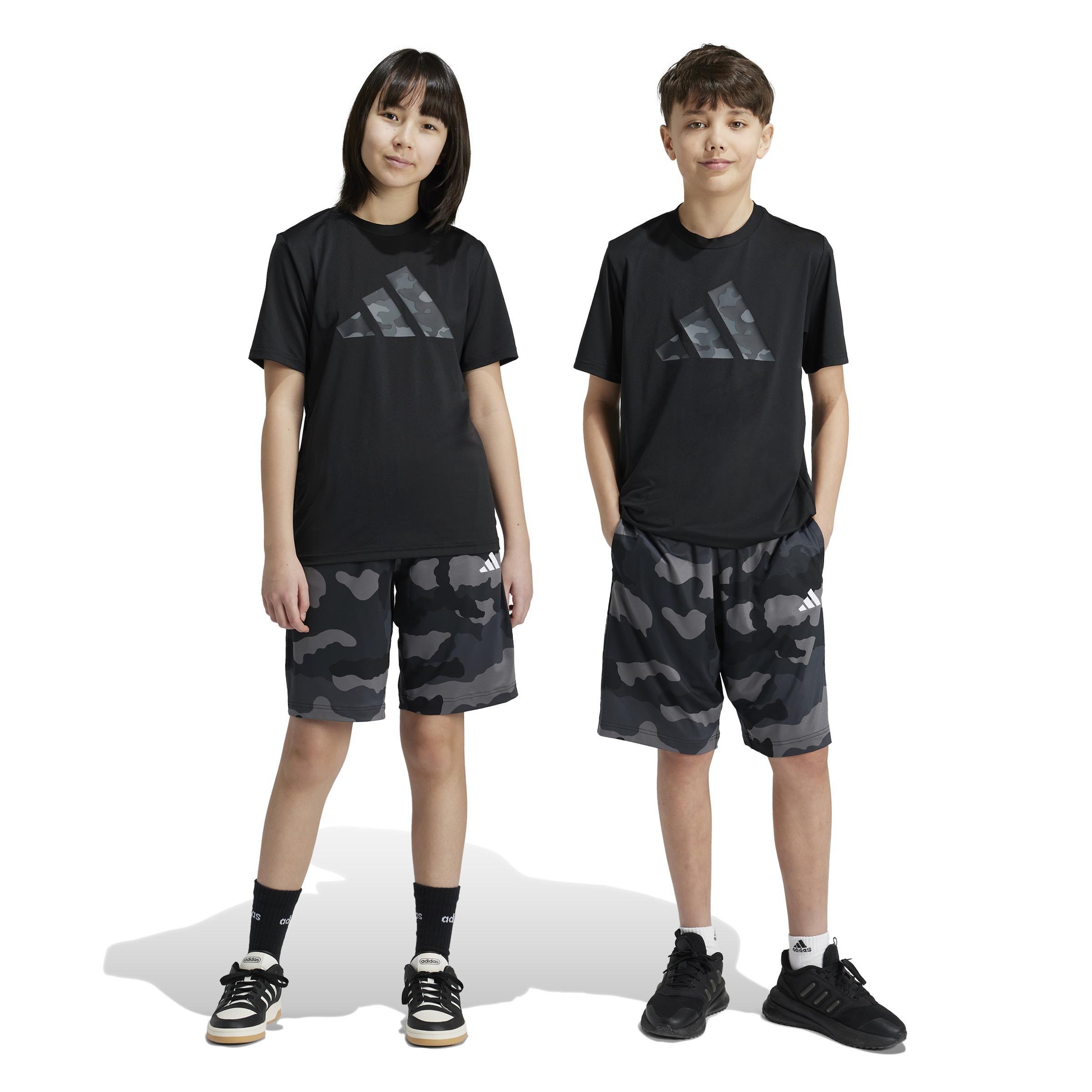 Unisex Kids Train Essentials Seasonal Print Shorts, Black, , large image number 14