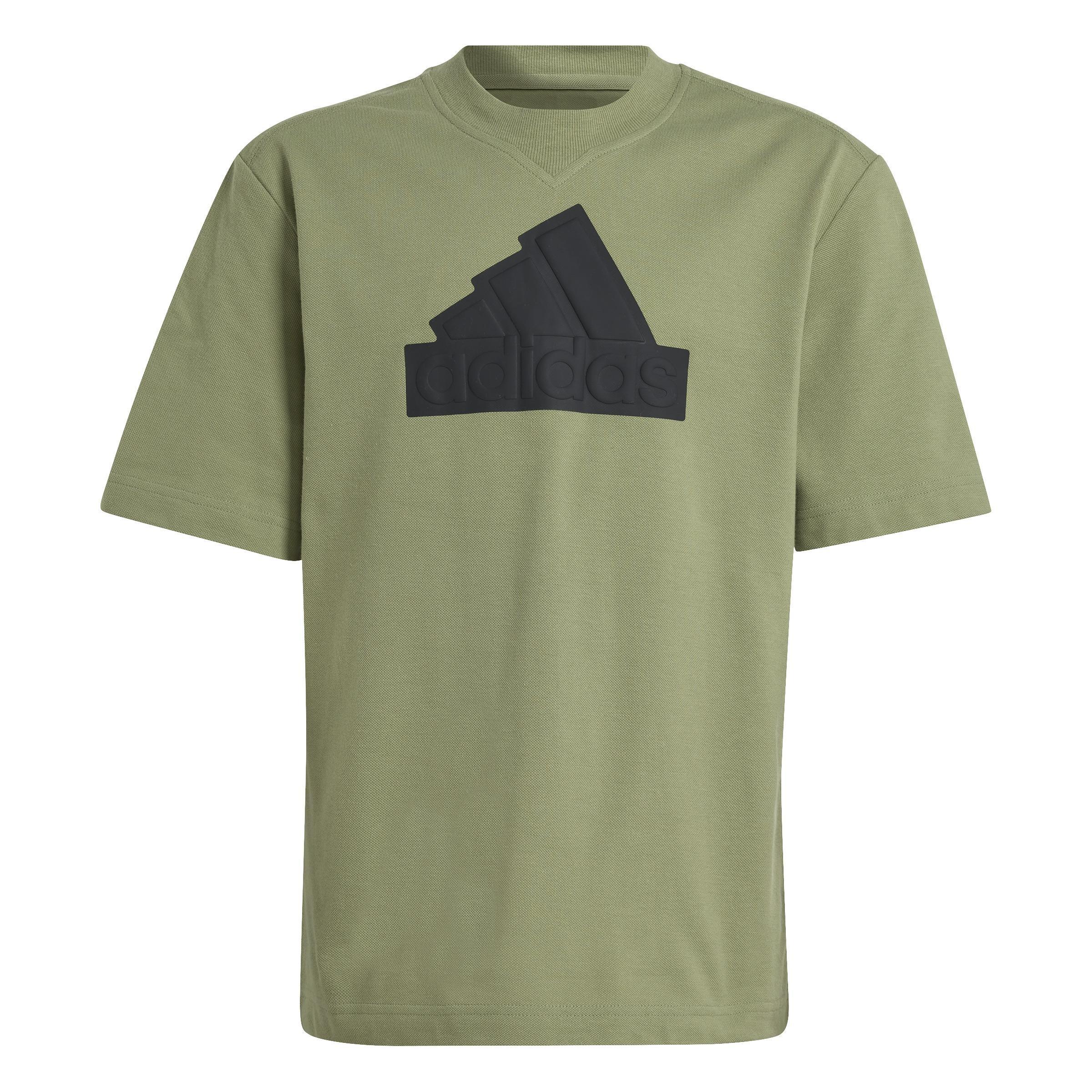 Unisex Kids Future Icons Logo Piqu&eacute; T-Shirt, Green, A901_ONE, medium