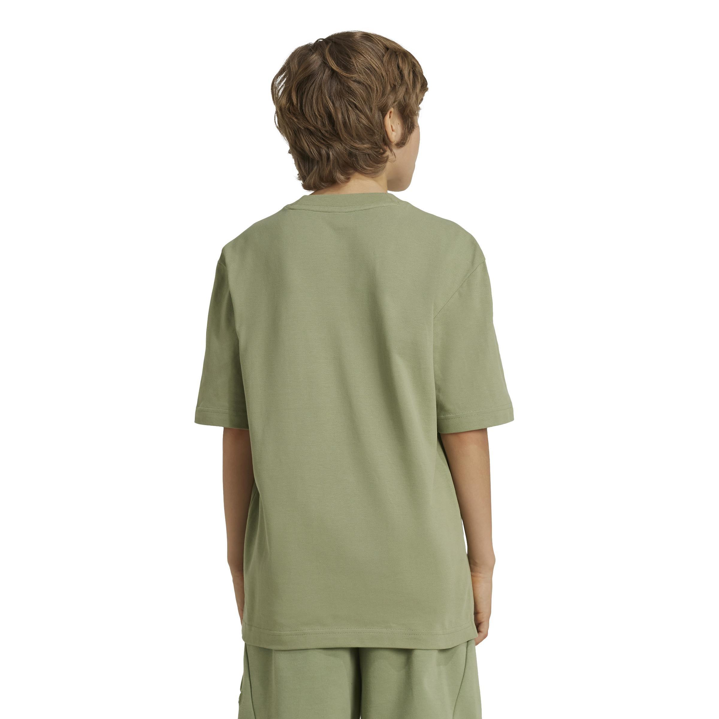 Unisex Kids Future Icons Logo Piqu&eacute; T-Shirt, Green, A901_ONE, large image number 3