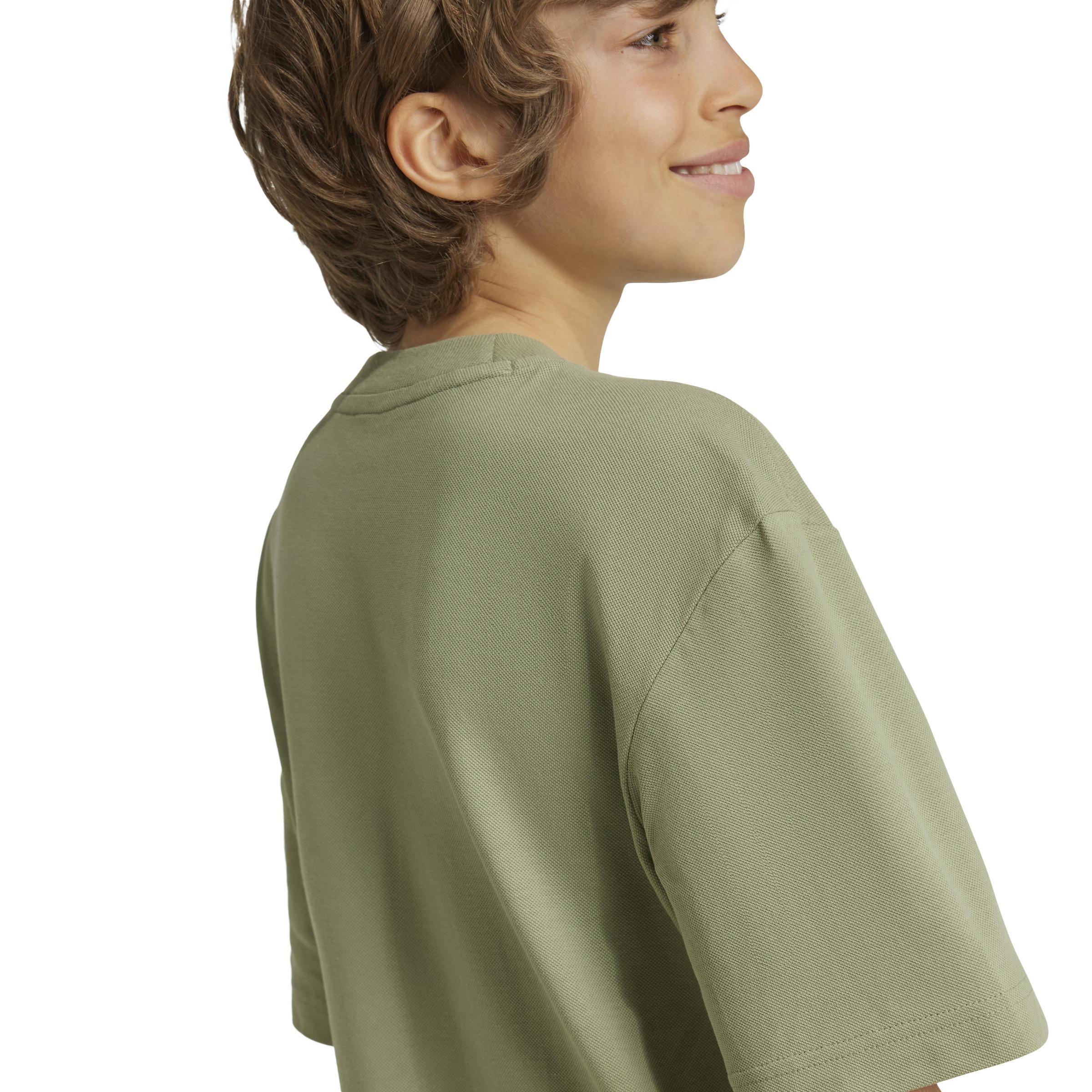 Unisex Kids Future Icons Logo Piqu&eacute; T-Shirt, Green, A901_ONE, large image number 4