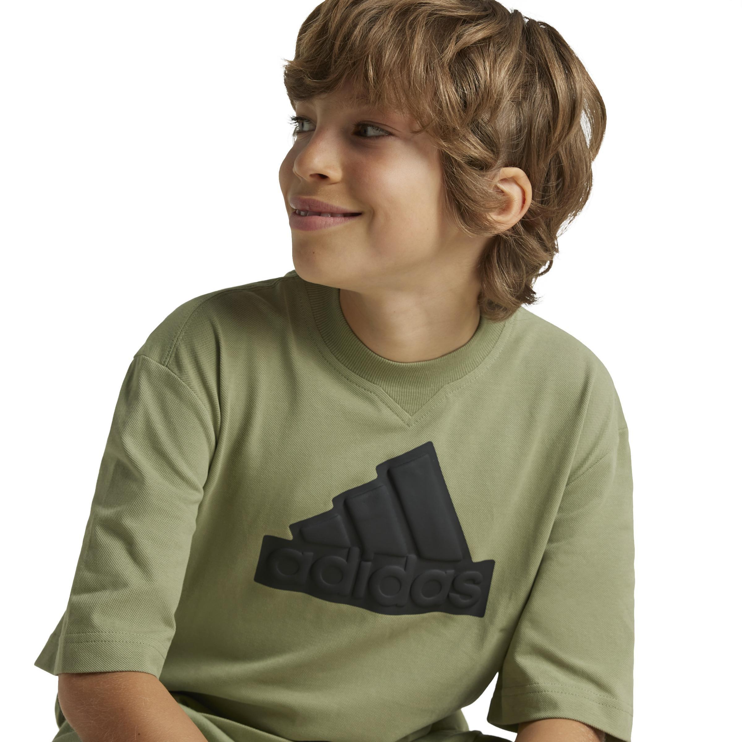 Unisex Kids Future Icons Logo Piqu&eacute; T-Shirt, Green, A901_ONE, large image number 5