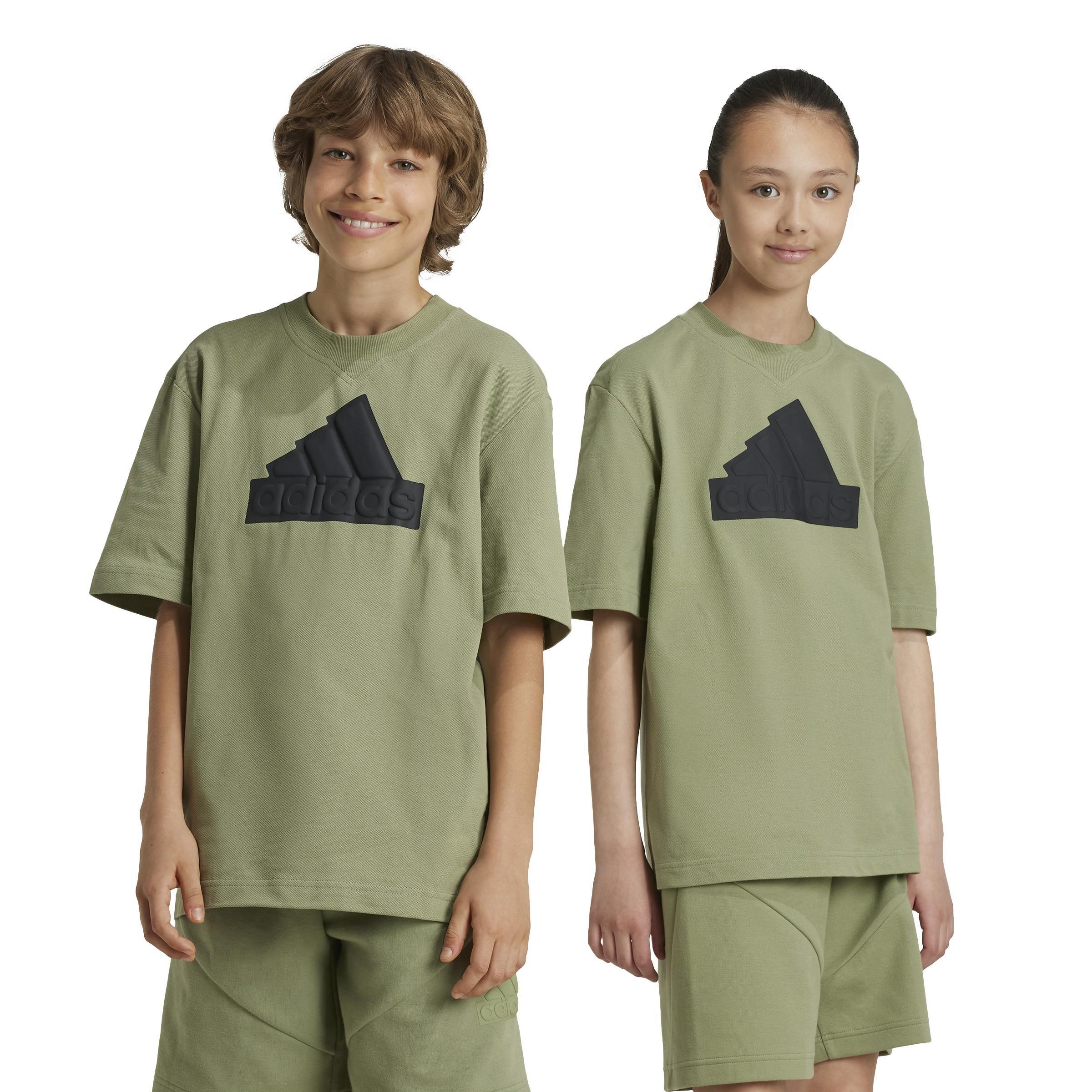 Unisex Kids Future Icons Logo Piqu&eacute; T-Shirt, Green, A901_ONE, large image number 11
