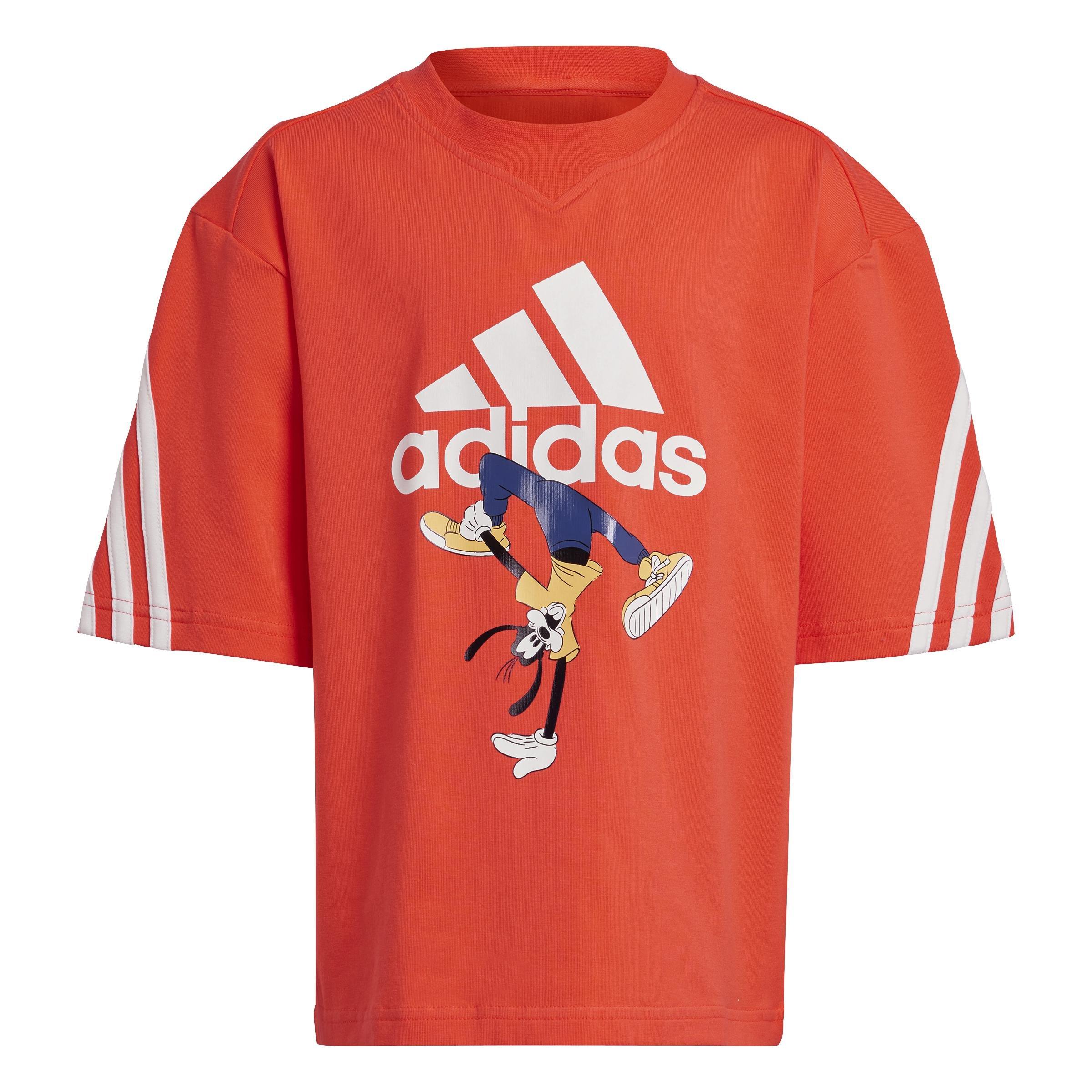 Unisex Kids adidas Disney Mickey Mouse T-Shirt, Red, A901_ONE, large image number 0