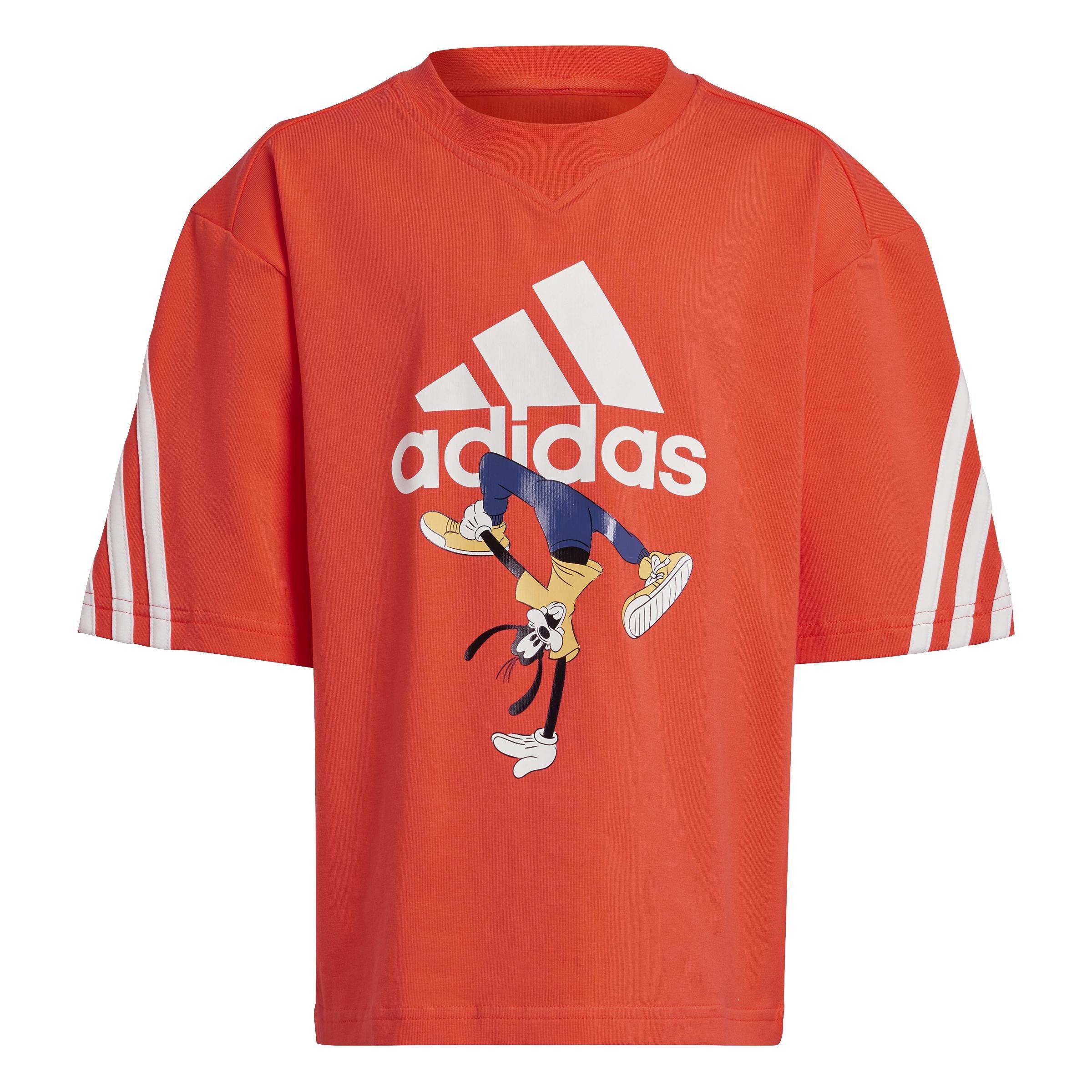 Unisex Kids adidas Disney Mickey Mouse T-Shirt, Red, A901_ONE, large image number 1