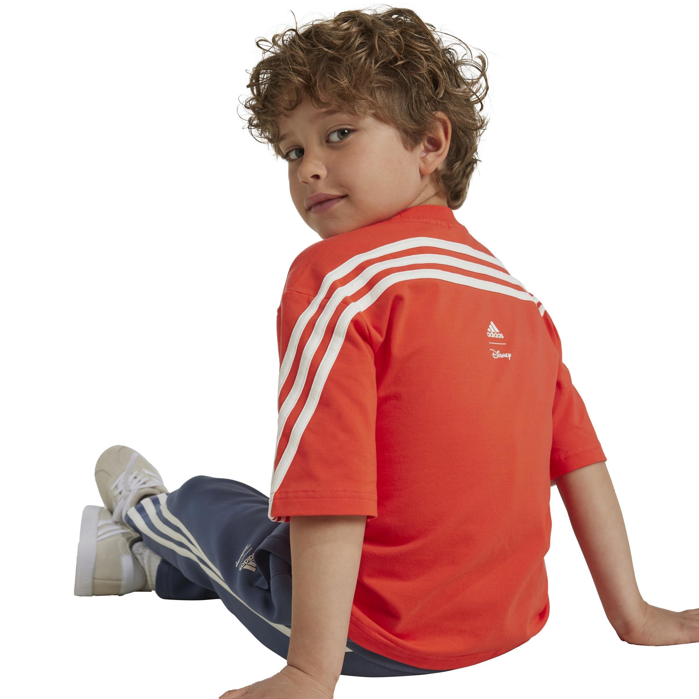 Unisex Kids adidas Disney Mickey Mouse T-Shirt, Red, A901_ONE, large image number 4