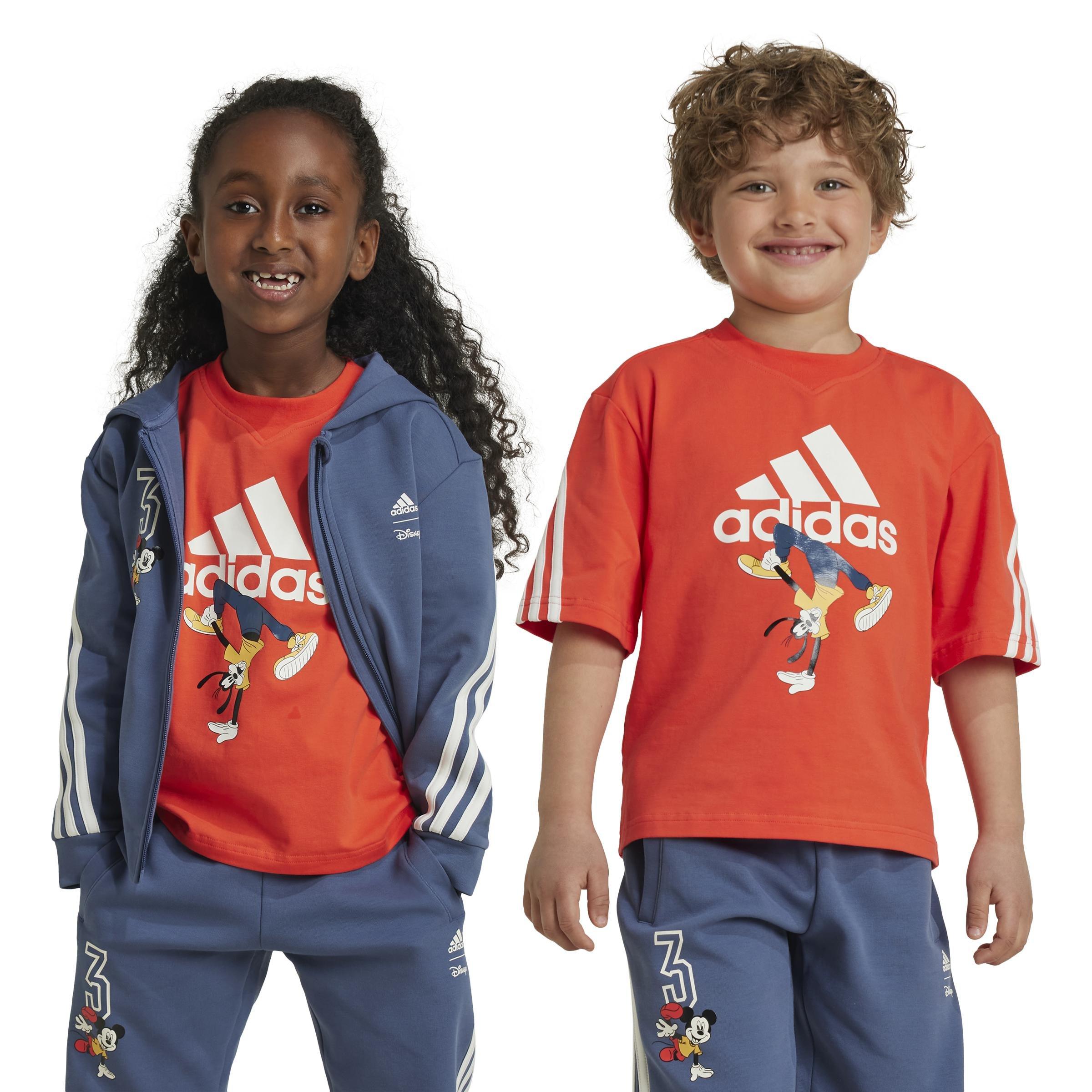 Unisex Kids adidas Disney Mickey Mouse T-Shirt, Red, A901_ONE, large image number 5