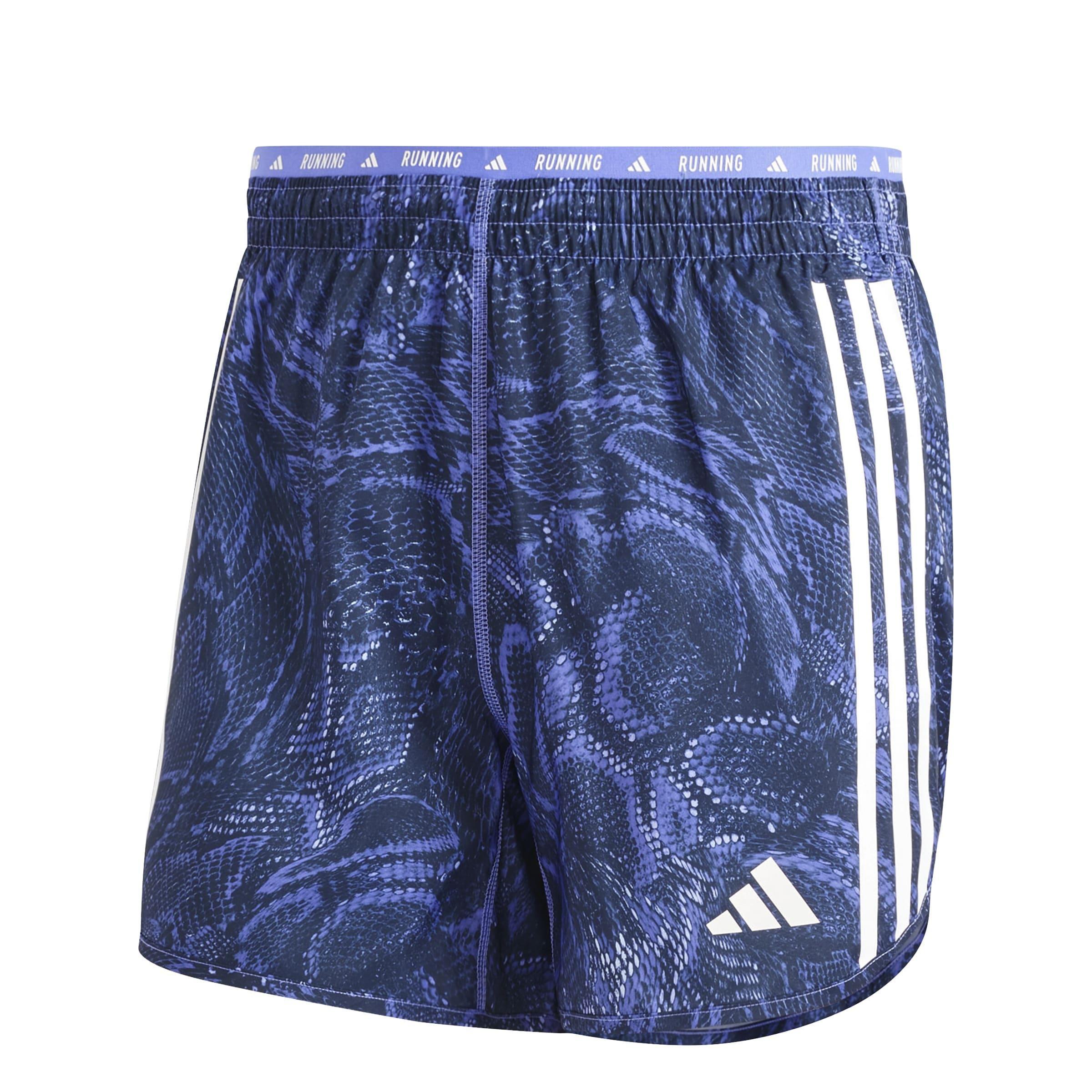 Own the Run Excite Allover Print AEROREADY Shorts, Blue, A901_ONE, large image number 0