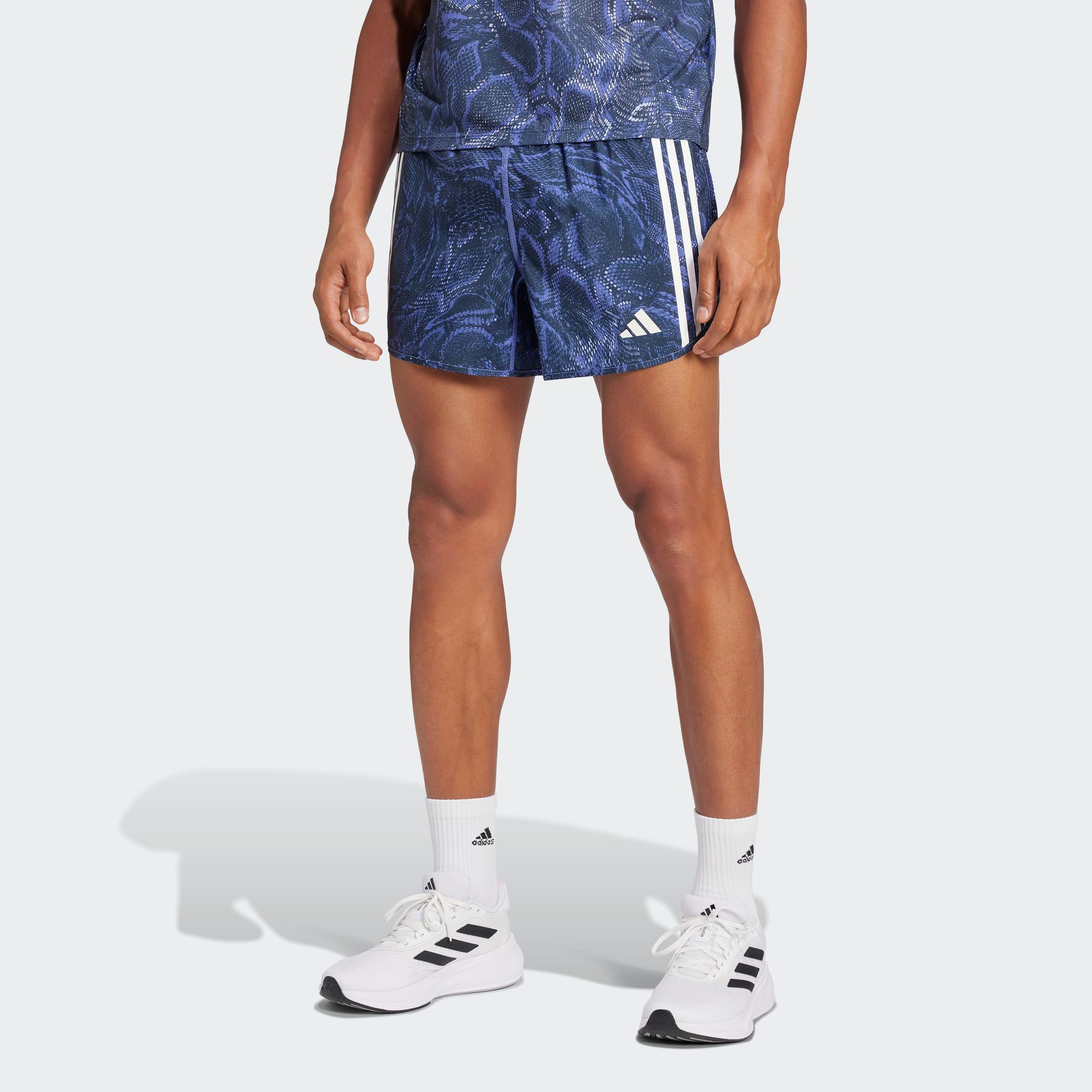 Own the Run Excite Allover Print AEROREADY Shorts, Blue, A901_ONE, large image number 1