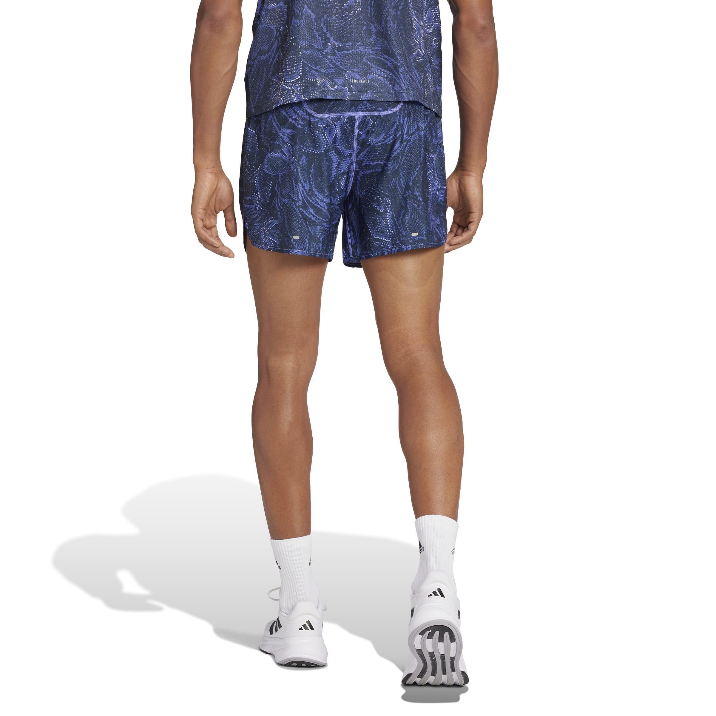 Own the Run Excite Allover Print AEROREADY Shorts, Blue, A901_ONE, large image number 2