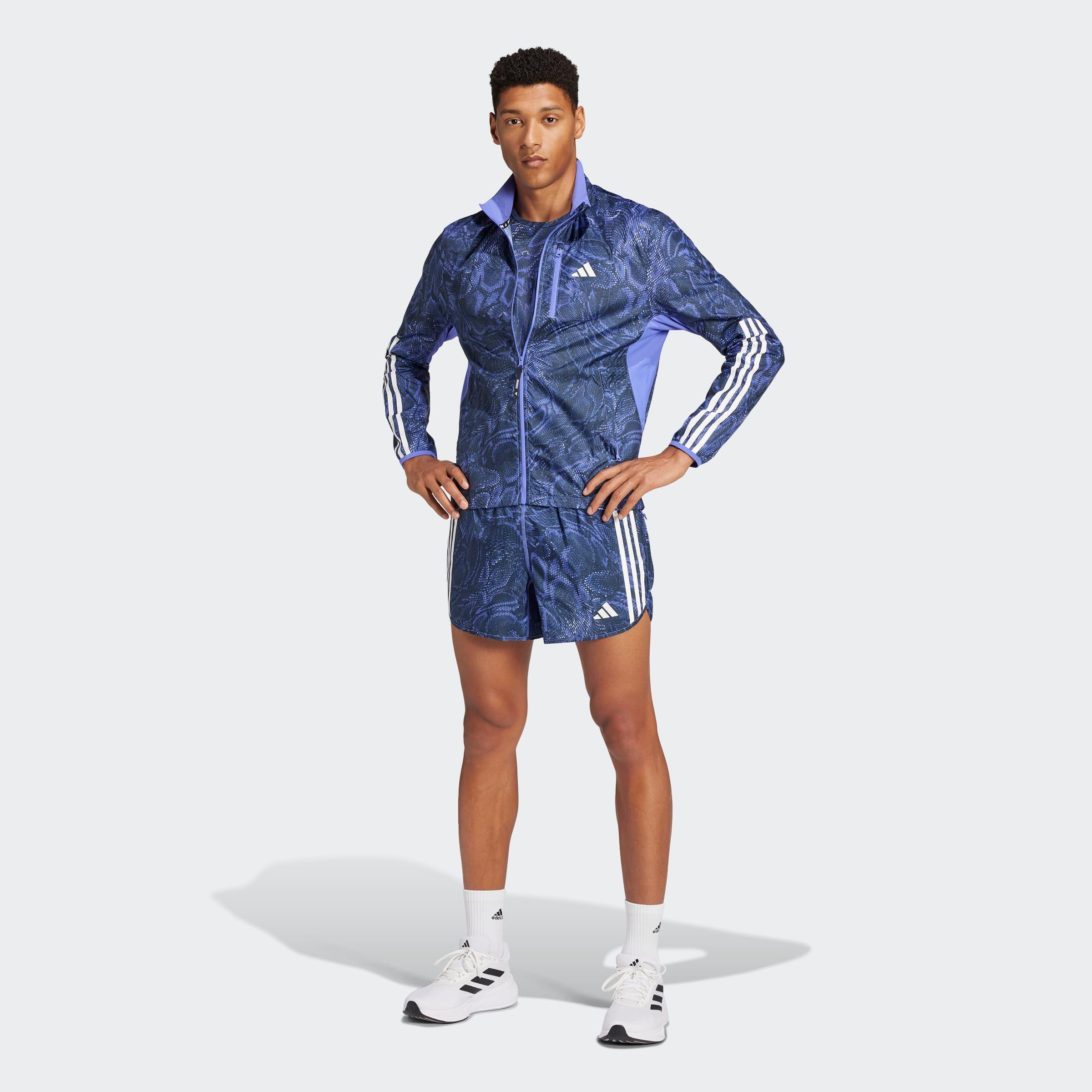 Own the Run Excite Allover Print AEROREADY Shorts, Blue, A901_ONE, large image number 2