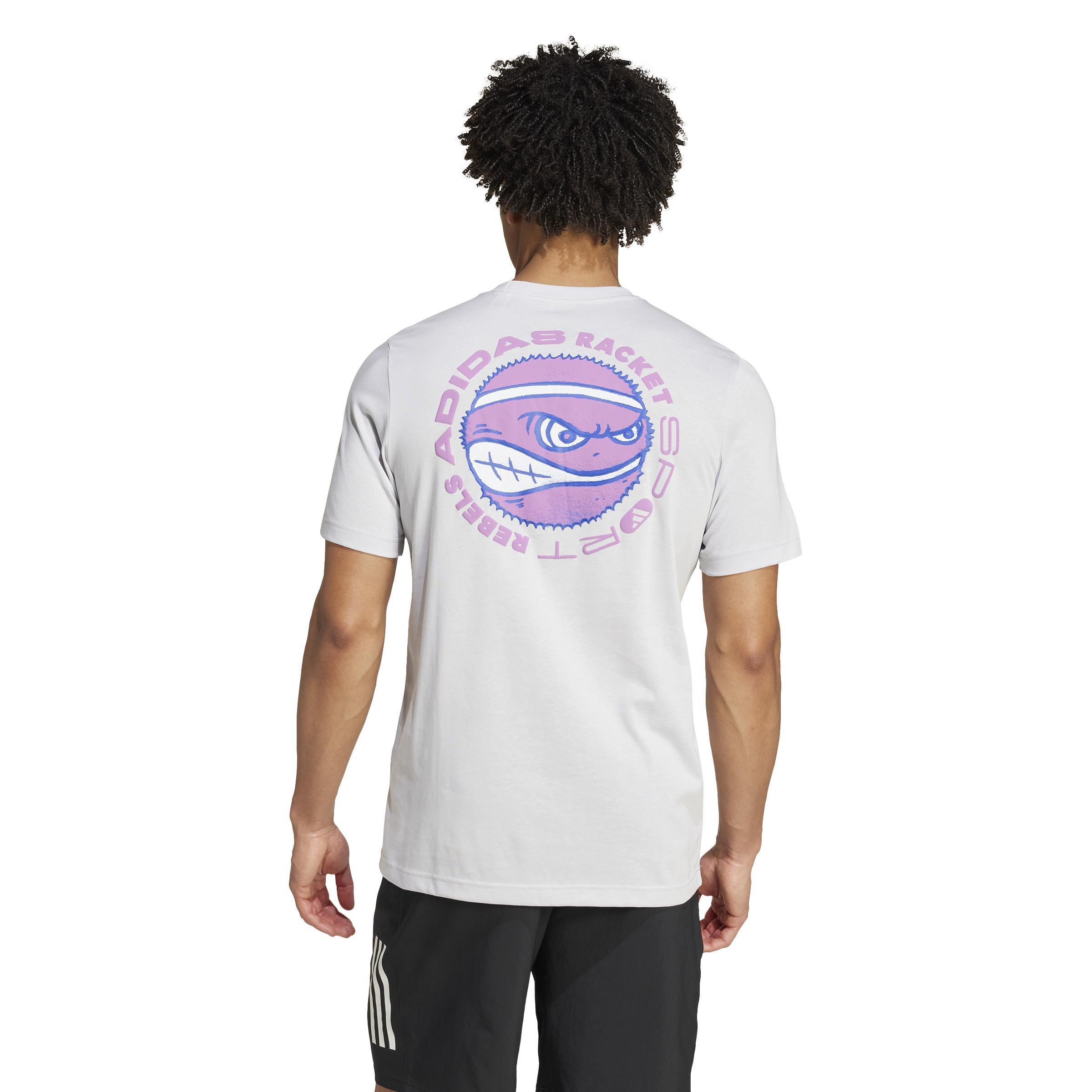 Racket Sport Rebels Graphic T-Shirt, Grey, , large image number 3