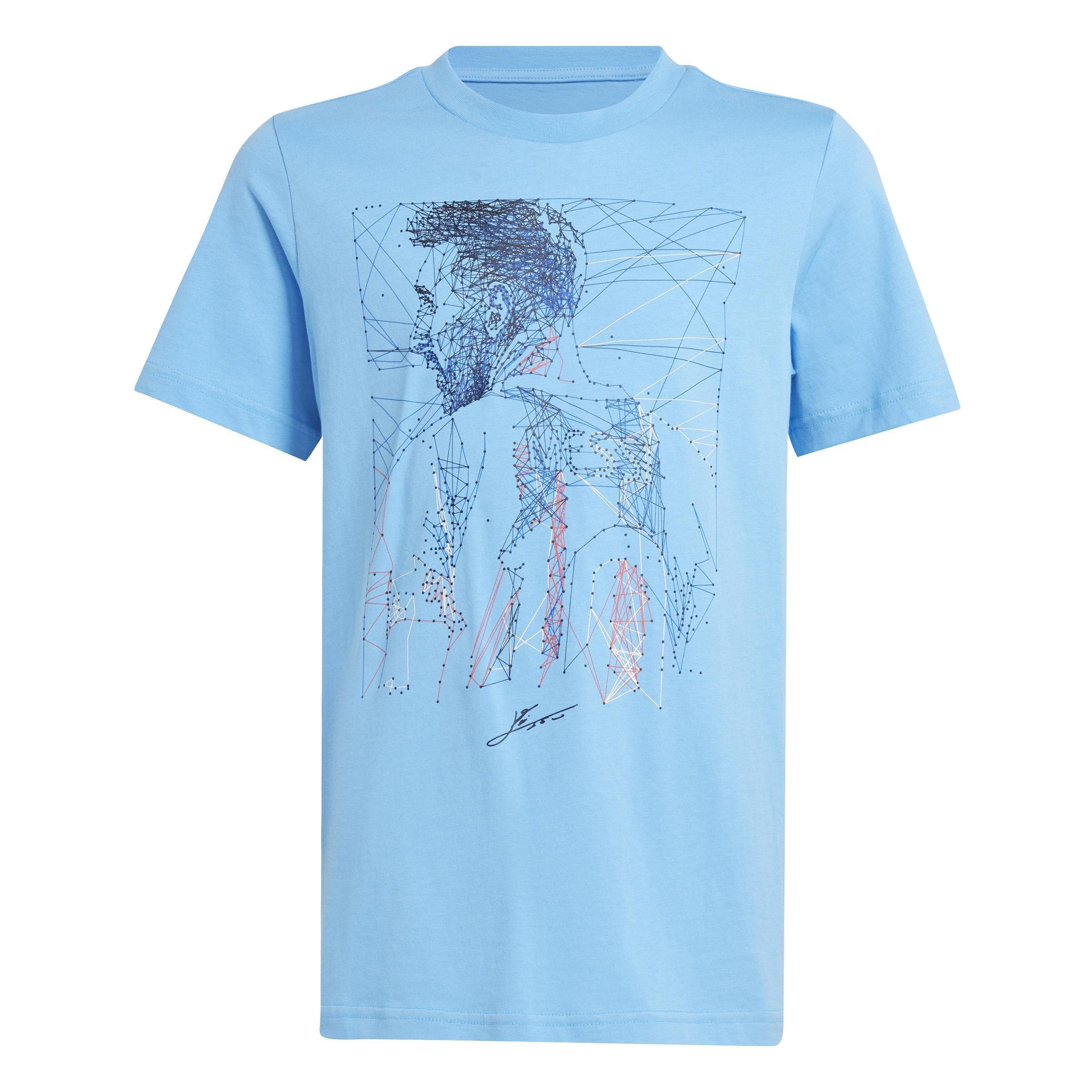 Kids Messi Football Graphic T-Shirt, Blue, A901_ONE, large image number 1