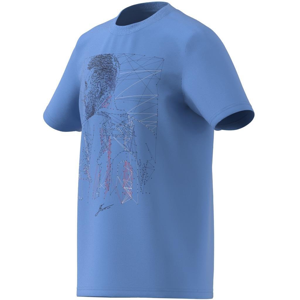 Kids Messi Football Graphic T-Shirt, Blue, A901_ONE, large image number 6