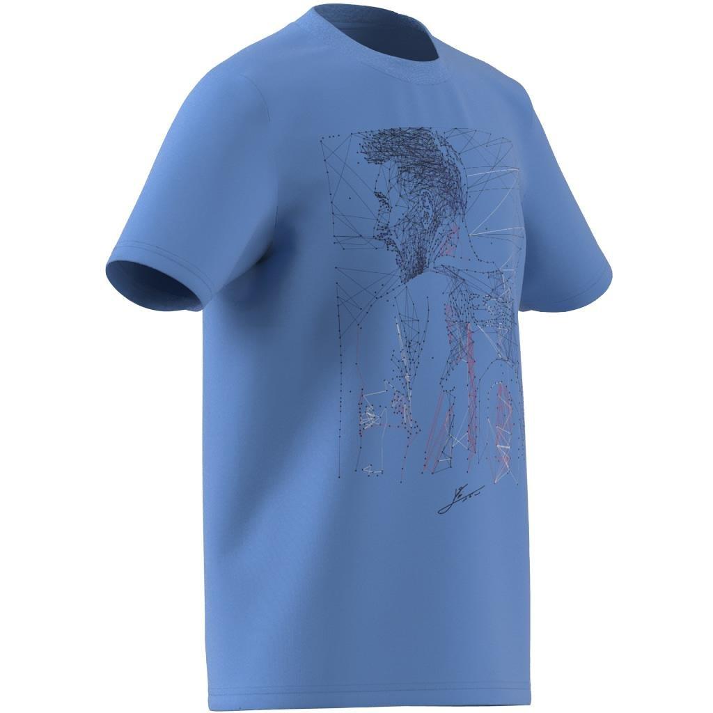 Kids Messi Football Graphic T-Shirt, Blue, A901_ONE, large image number 8
