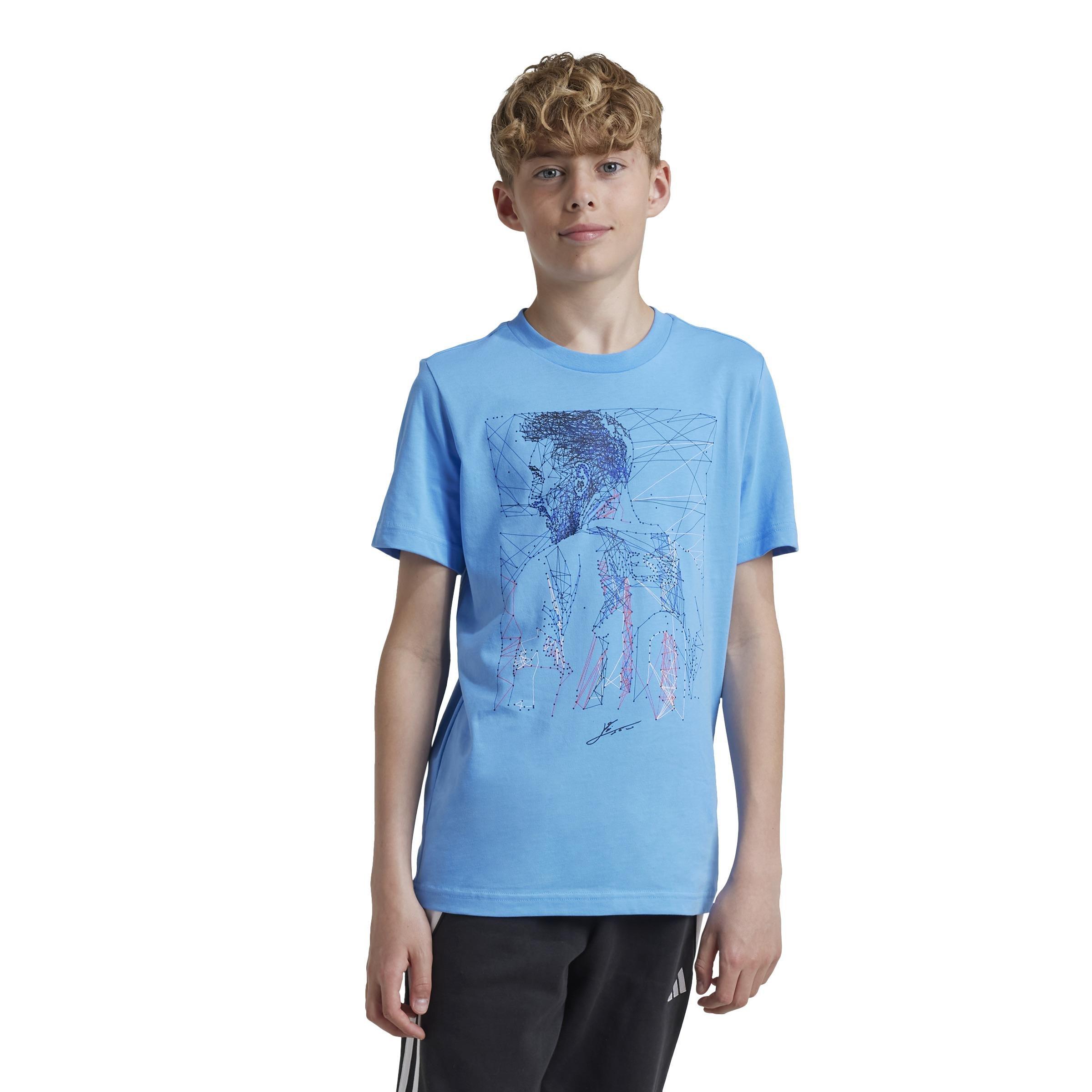 Kids Messi Football Graphic T-Shirt, Blue, A901_ONE, large image number 11