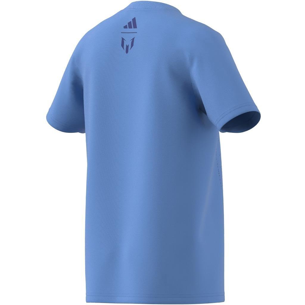 Kids Messi Football Graphic T-Shirt, Blue, A901_ONE, large image number 13