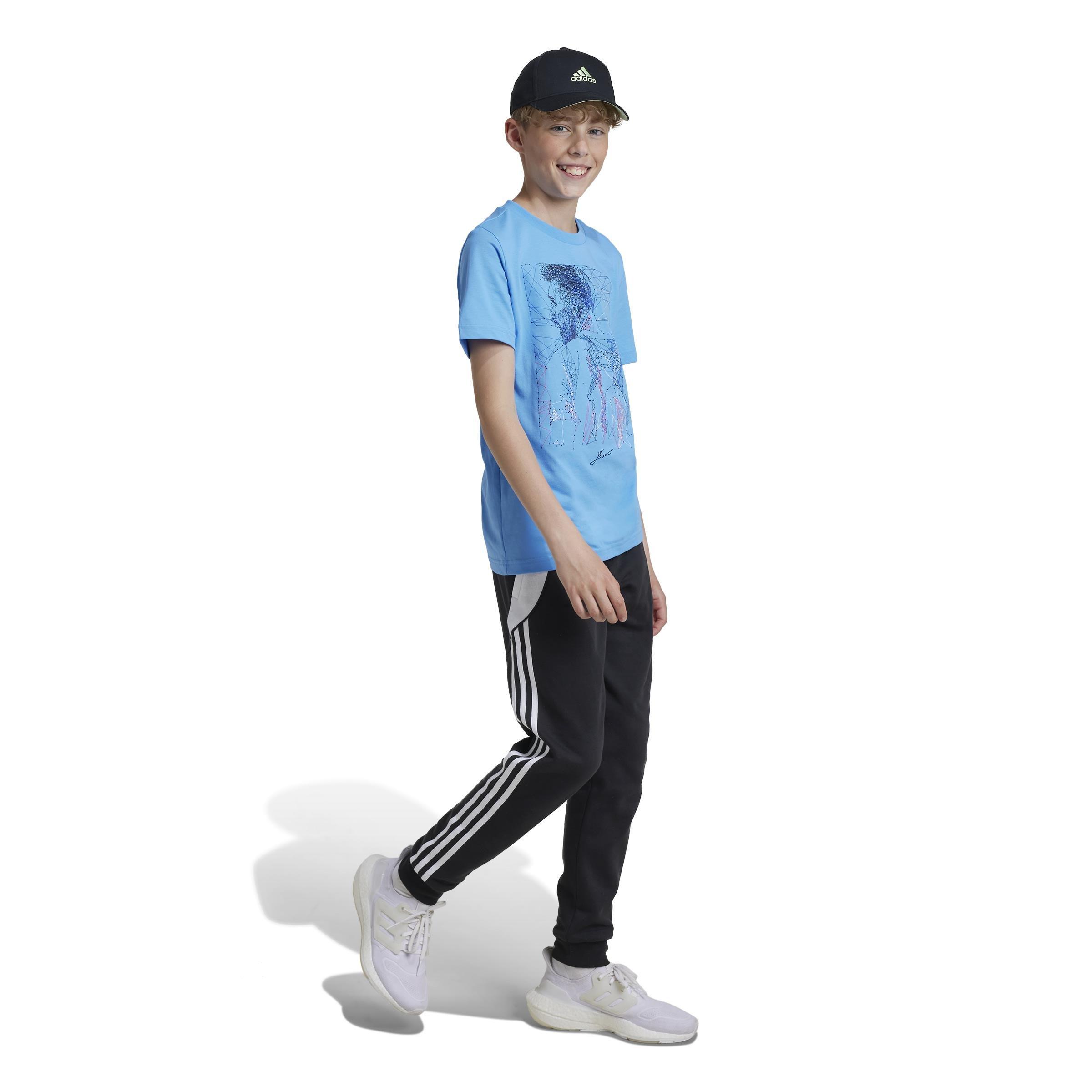 Kids Messi Football Graphic T-Shirt, Blue, A901_ONE, large image number 14