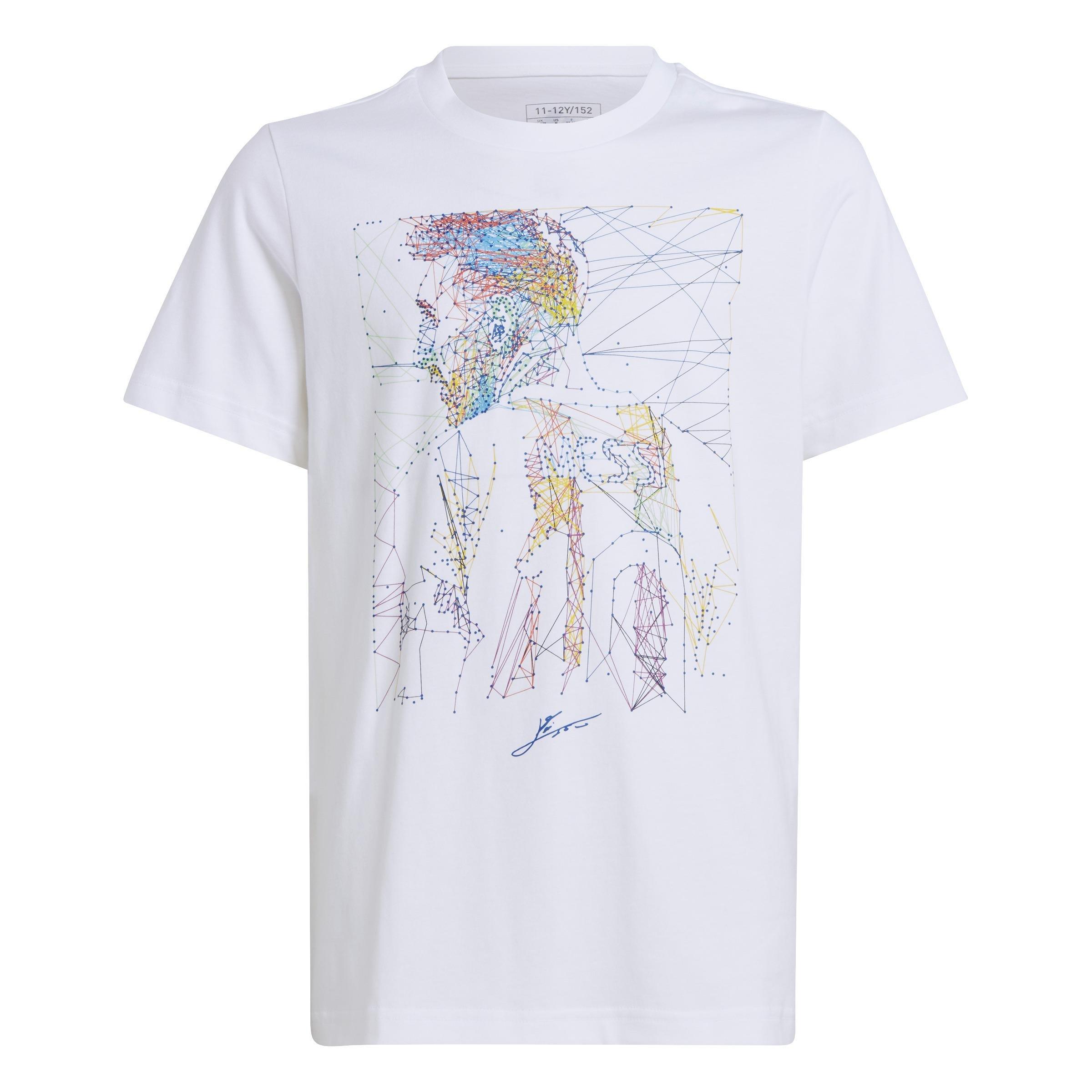Kids Messi Football Graphic T-Shirt, White, A901_ONE, large image number 0