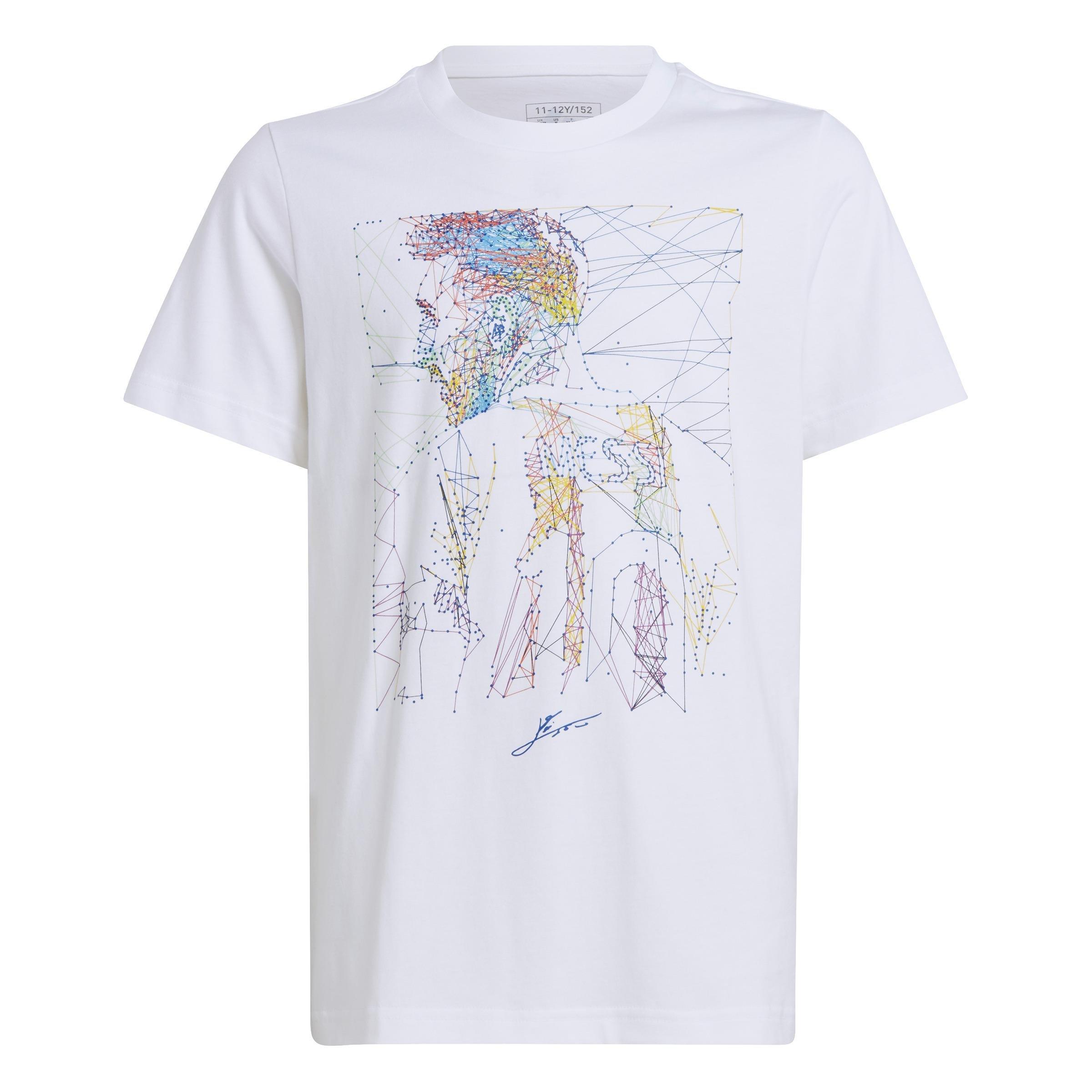 Kids Messi Football Graphic T-Shirt, White, A901_ONE, large image number 1