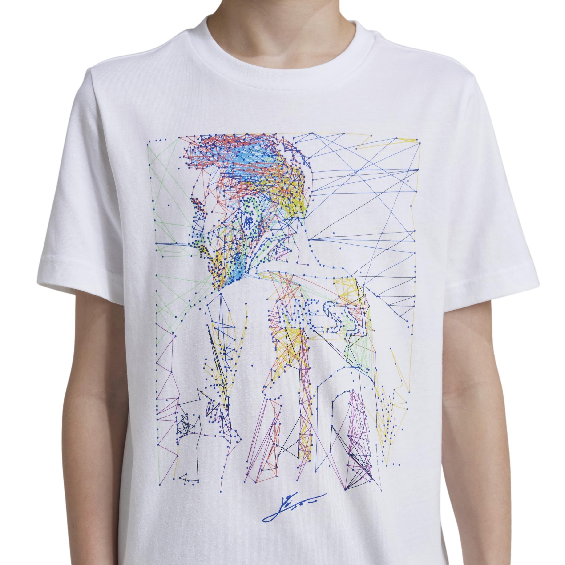 Kids Messi Football Graphic T-Shirt, White, A901_ONE, large image number 4