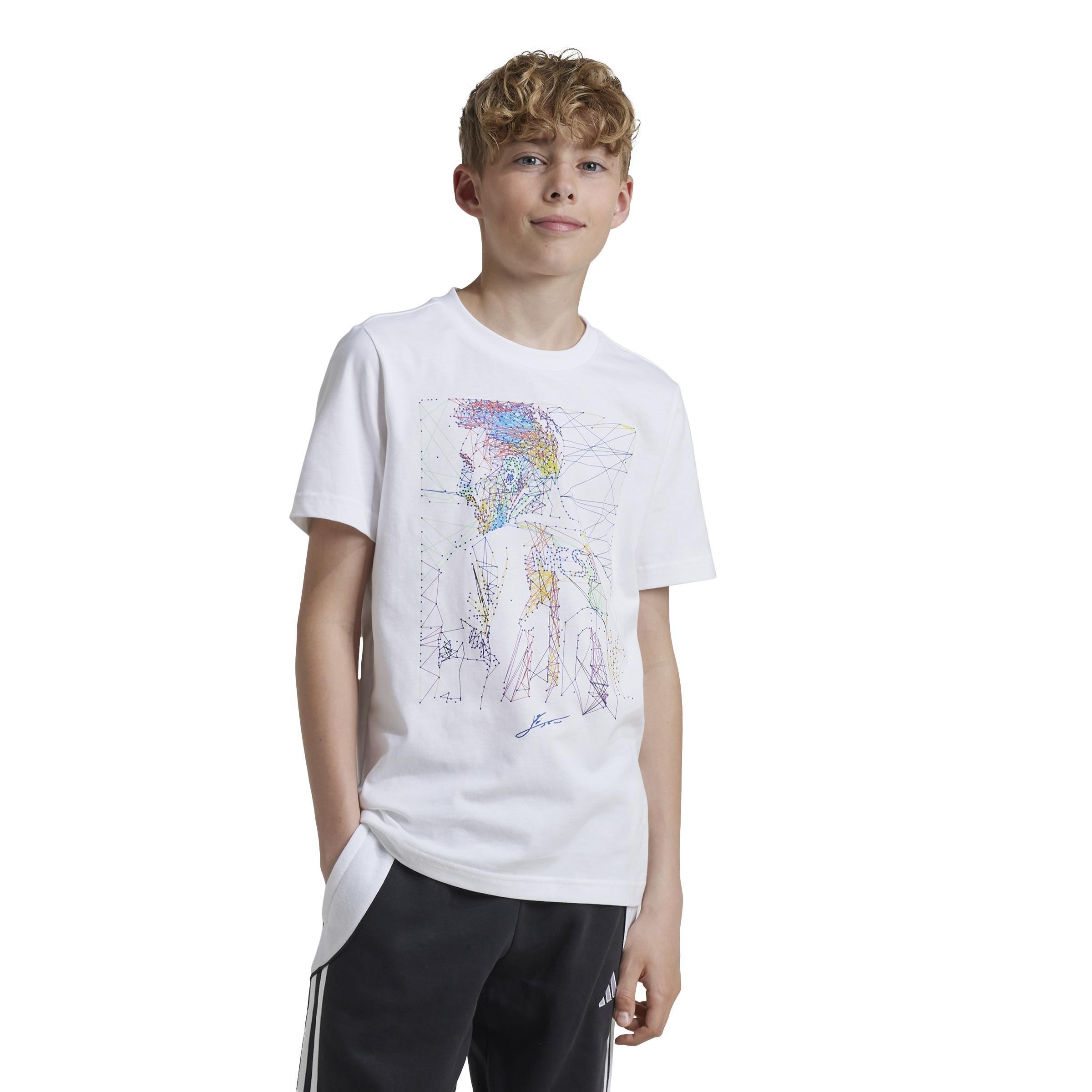 Kids Messi Football Graphic T-Shirt, White, A901_ONE, large image number 12
