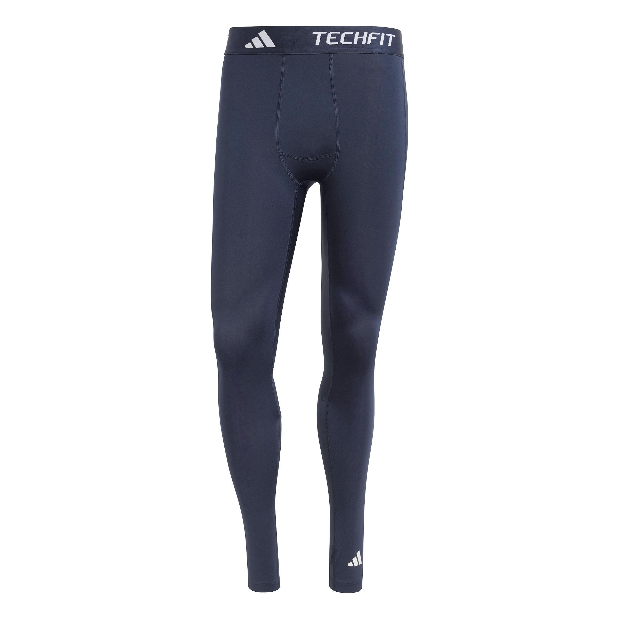 TECHFIT Compression Training 3-Stripes Long Tights, Blue, , large image number 0