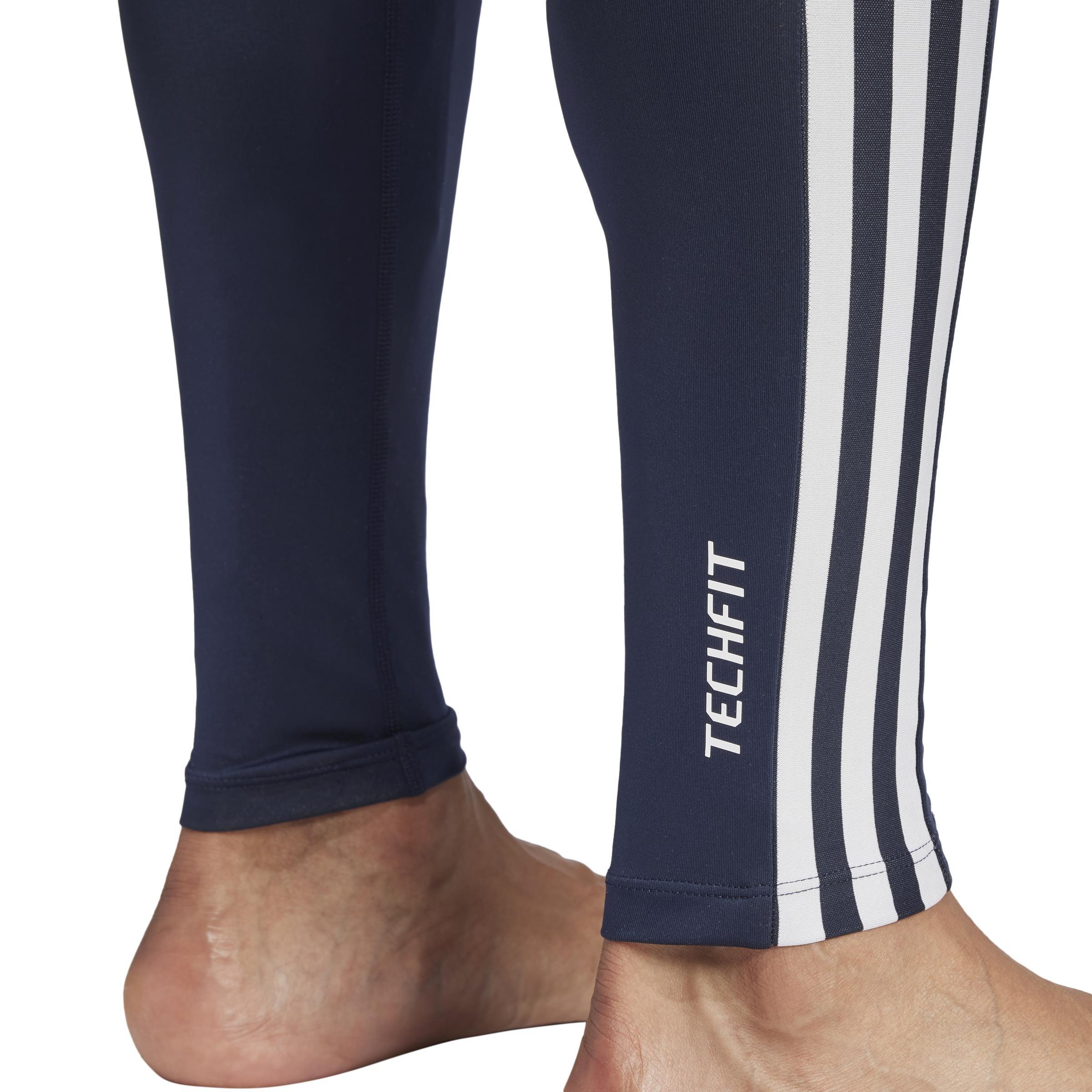 TECHFIT Compression Training 3-Stripes Long Tights, Blue, , large image number 3