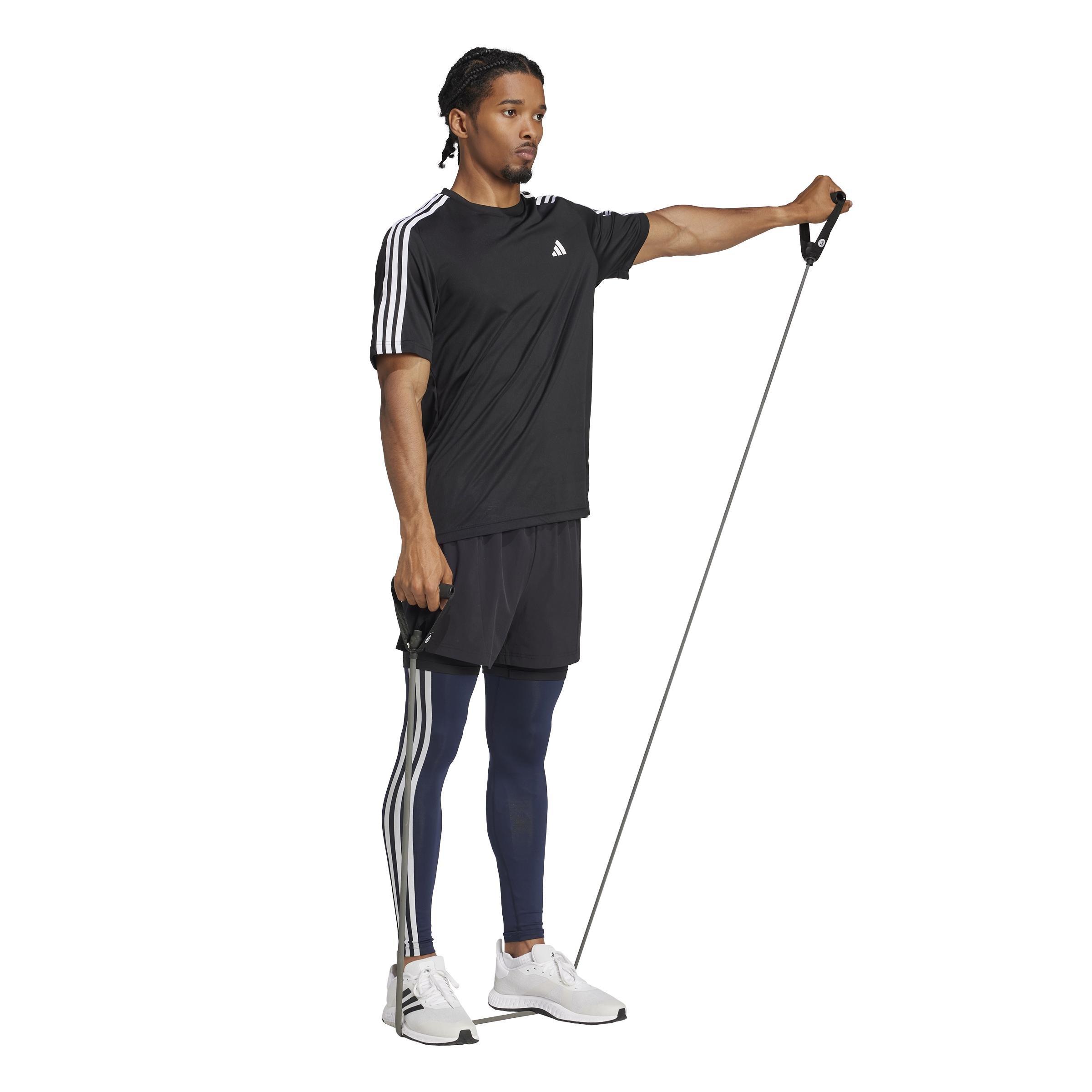 TECHFIT Compression Training 3-Stripes Long Tights, Blue, A901_ONE, large image number 5