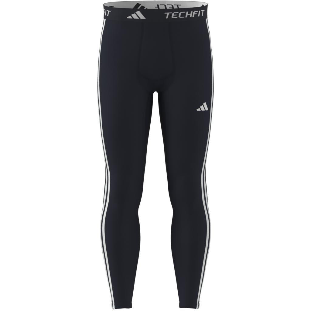 TECHFIT Compression Training 3-Stripes Long Tights, Blue, A901_ONE, large image number 6