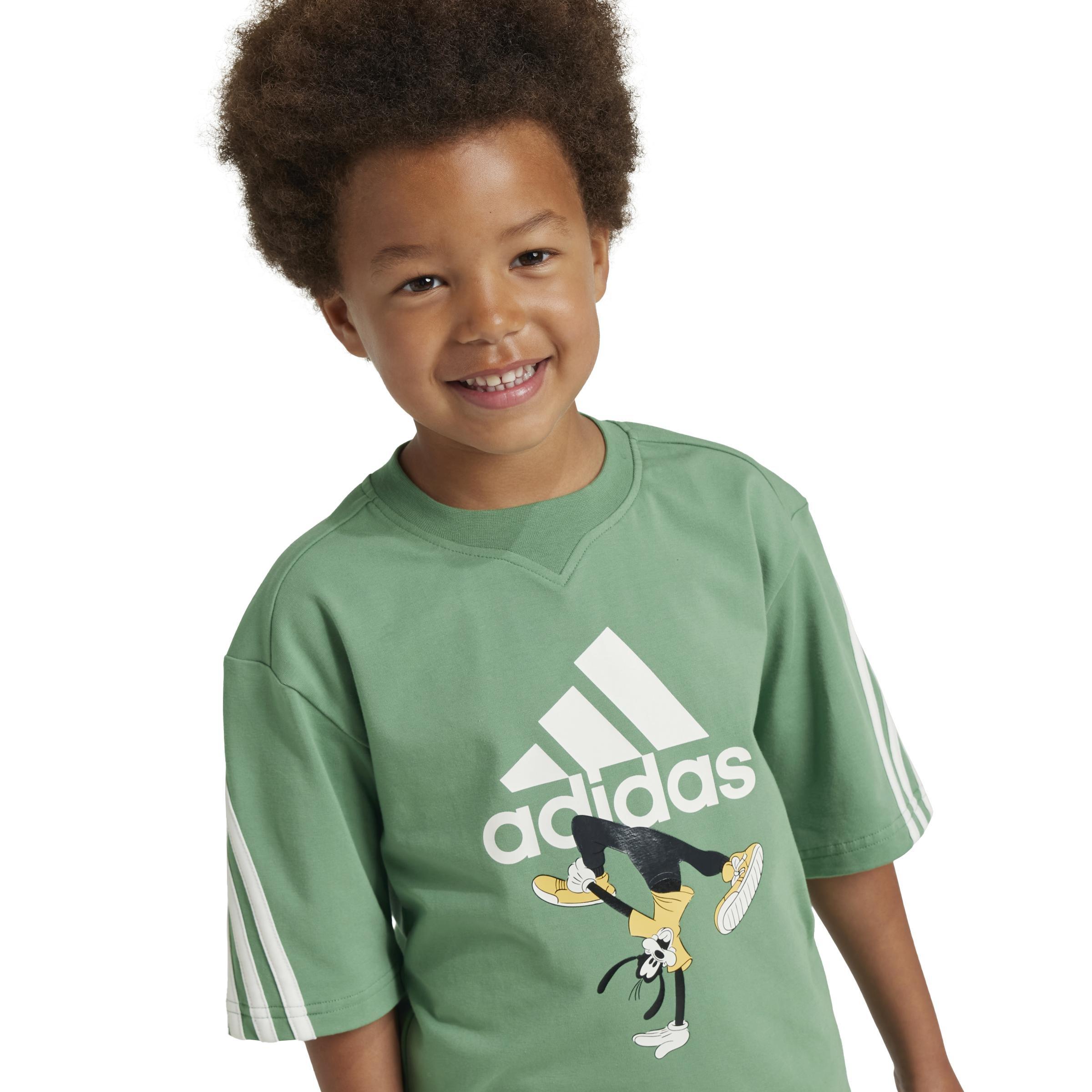 Unisex Kids adidas Disney Mickey Mouse T-Shirt, Green, , large image number 4