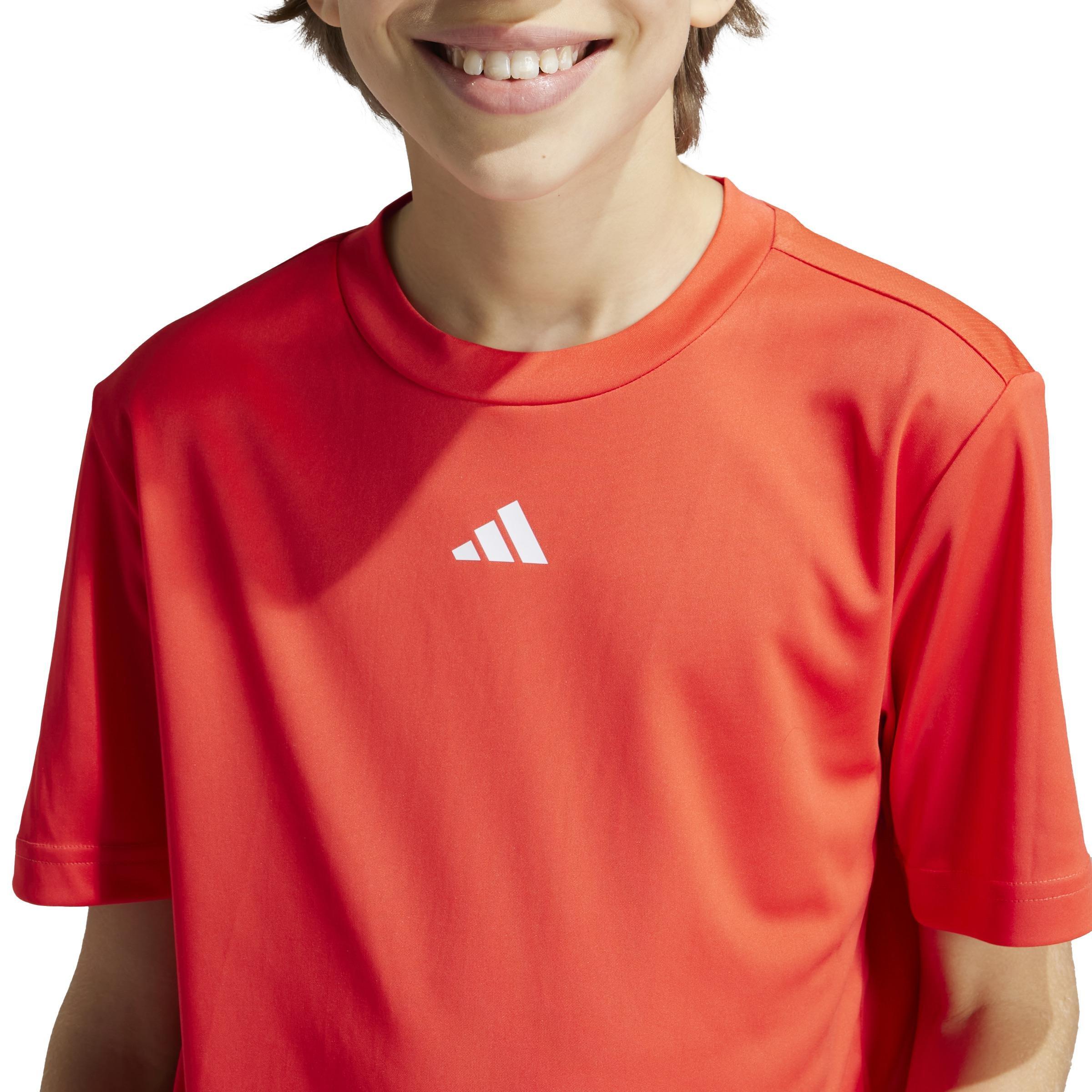 Unisex Kids Train Essentials Logo Regular Fit T-Shirt, Red, A901_ONE, large image number 4