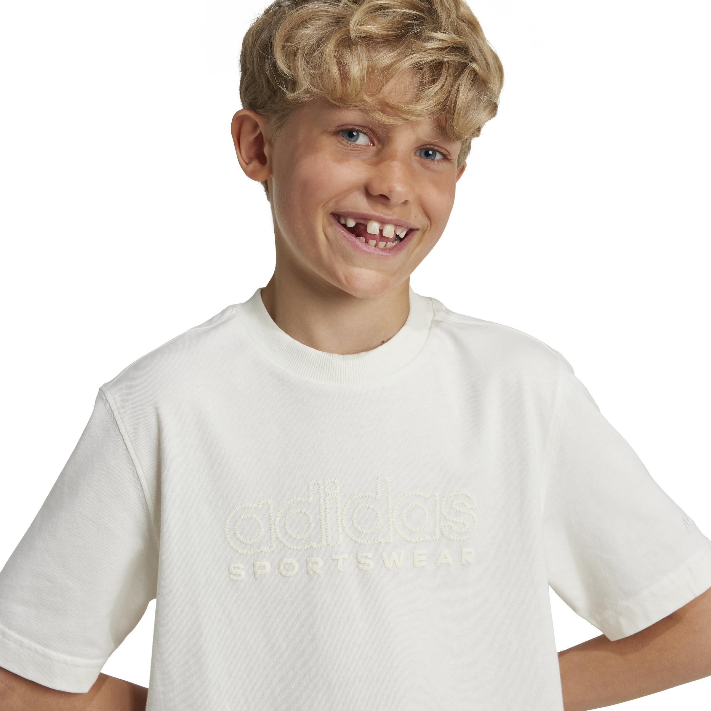 Unisex Kids ALL SZN Graphics T-Shirt, White, , large image number 4