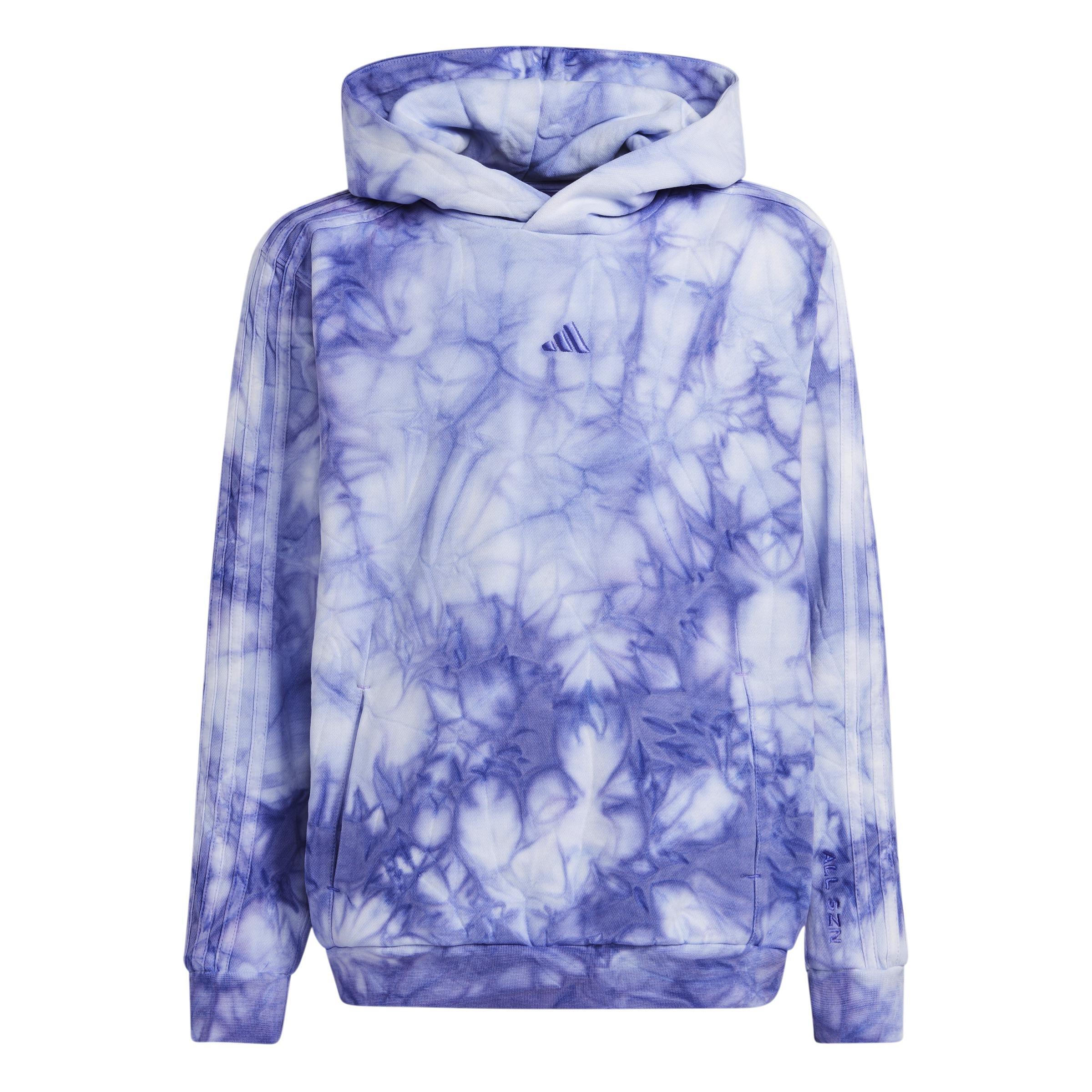Unisex Kids ALL SZN Tie-Dye Hoodie, Blue, A901_ONE, large image number 0
