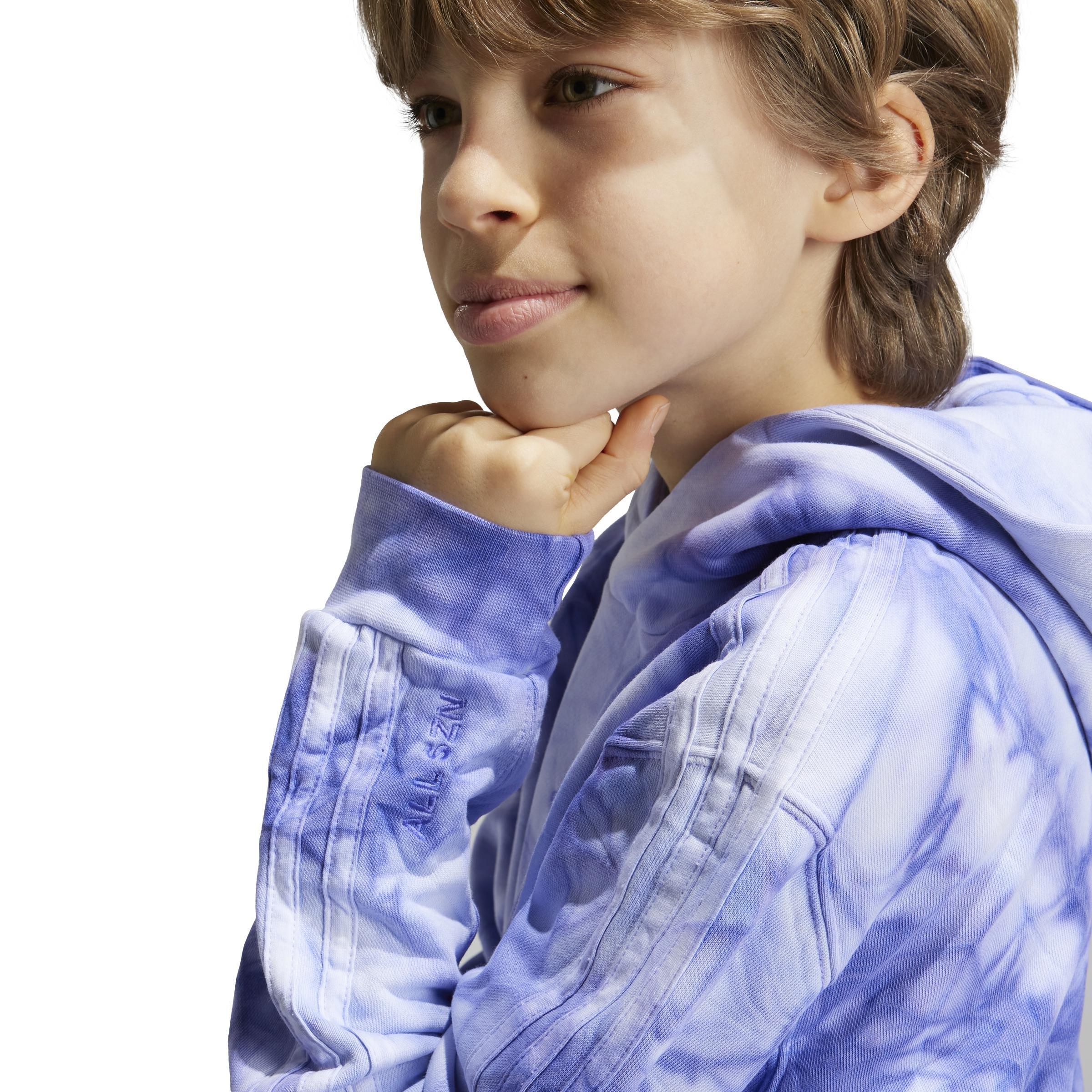 Unisex Kids ALL SZN Tie-Dye Hoodie, Blue, , large image number 4