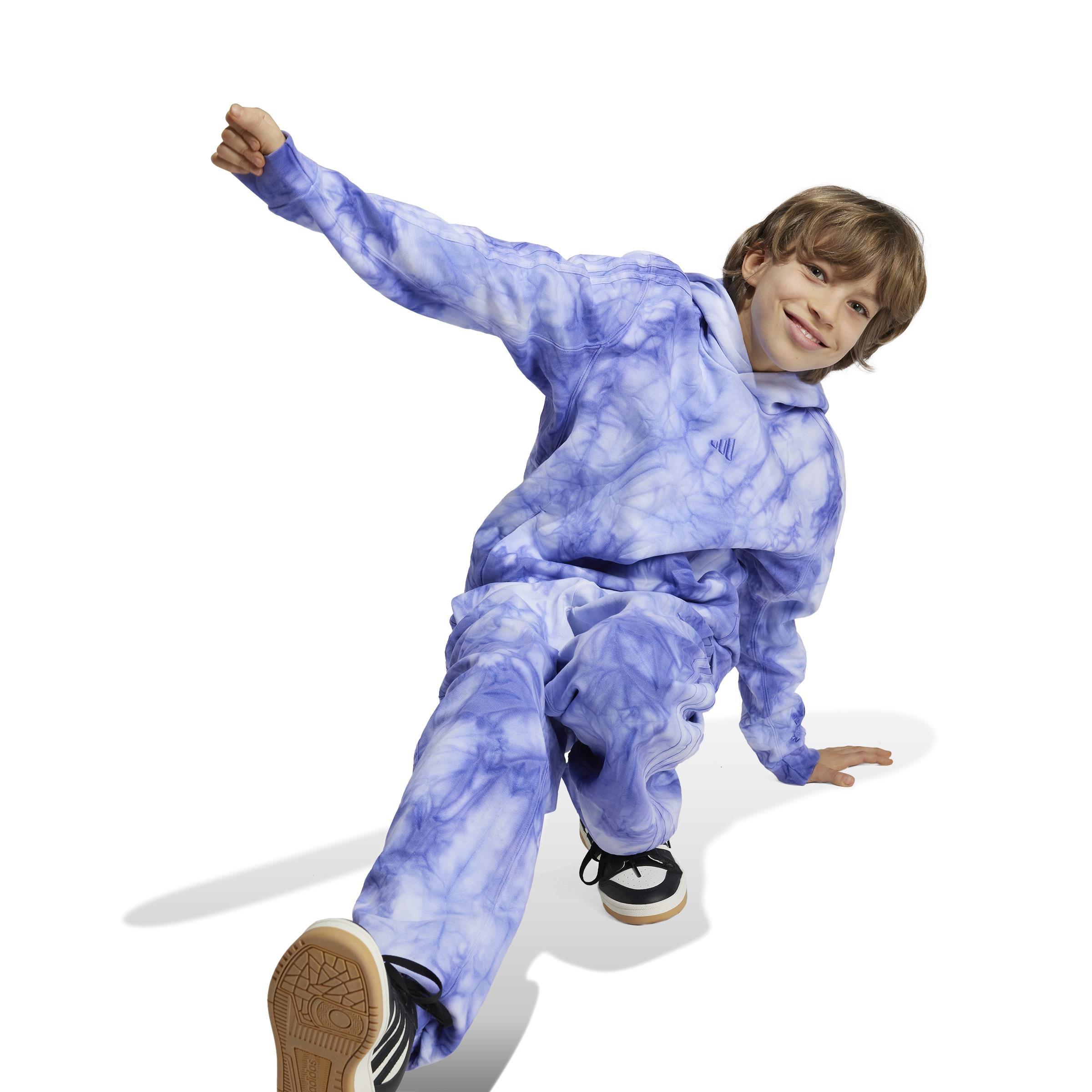 Unisex Kids ALL SZN Tie-Dye Hoodie, Blue, A901_ONE, large image number 6