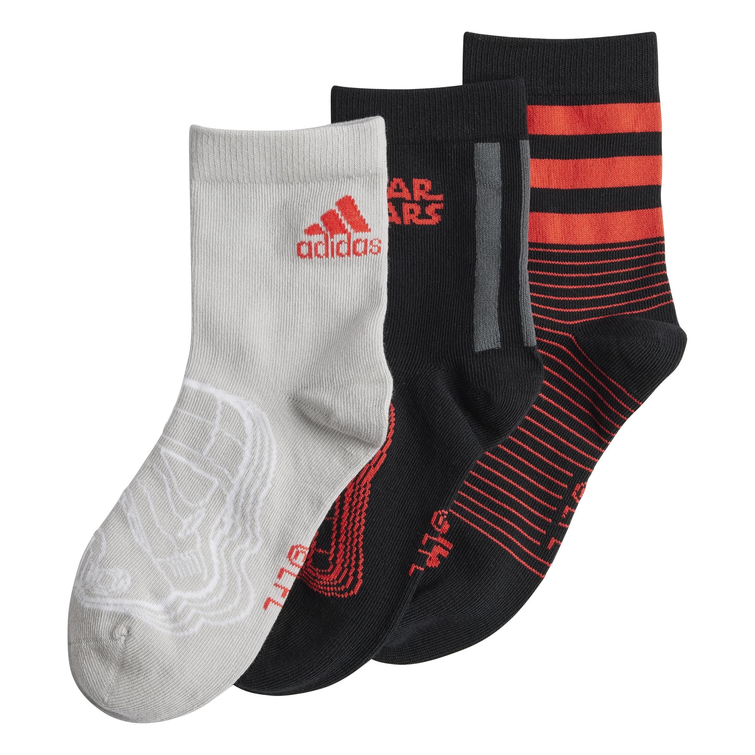 Unisex Kids adidas Star Wars 3 Pairs Per Pack Sock, Multicolour, A901_ONE, large image number 0