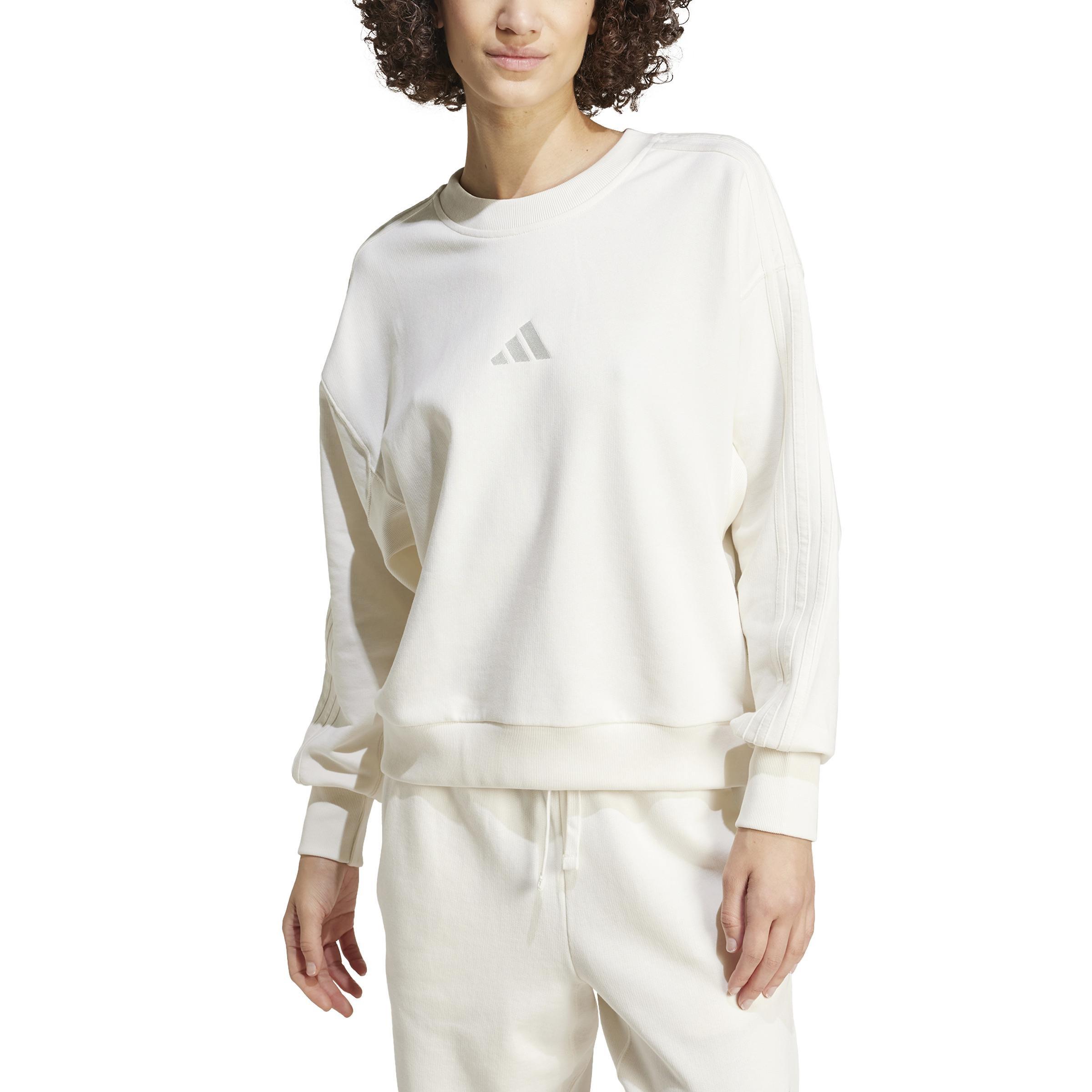 ALL SZN French Terry 3-Stripes Loose Sweatshirt, White, A901_ONE, large image number 2