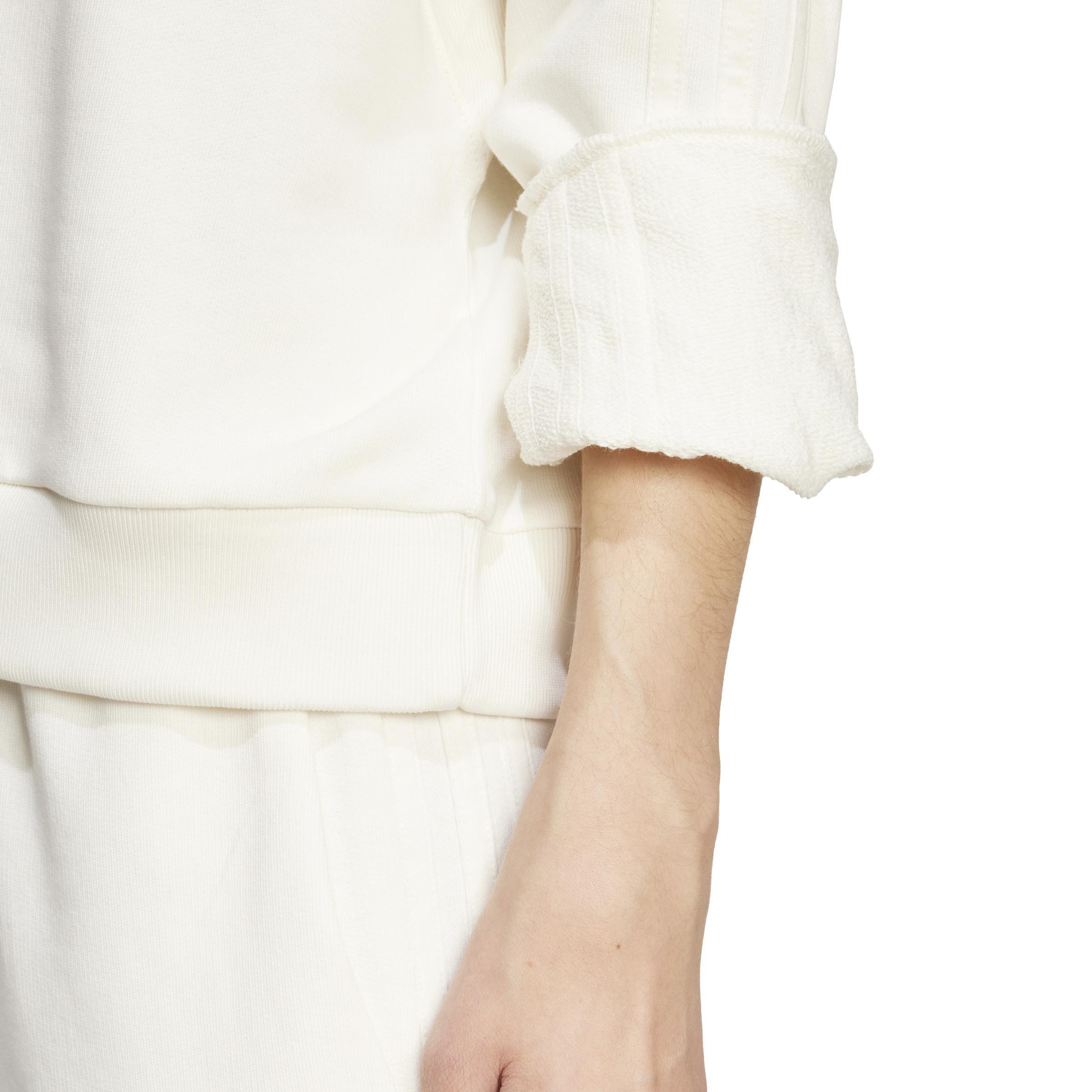 ALL SZN French Terry 3-Stripes Loose Sweatshirt, White, A901_ONE, large image number 5