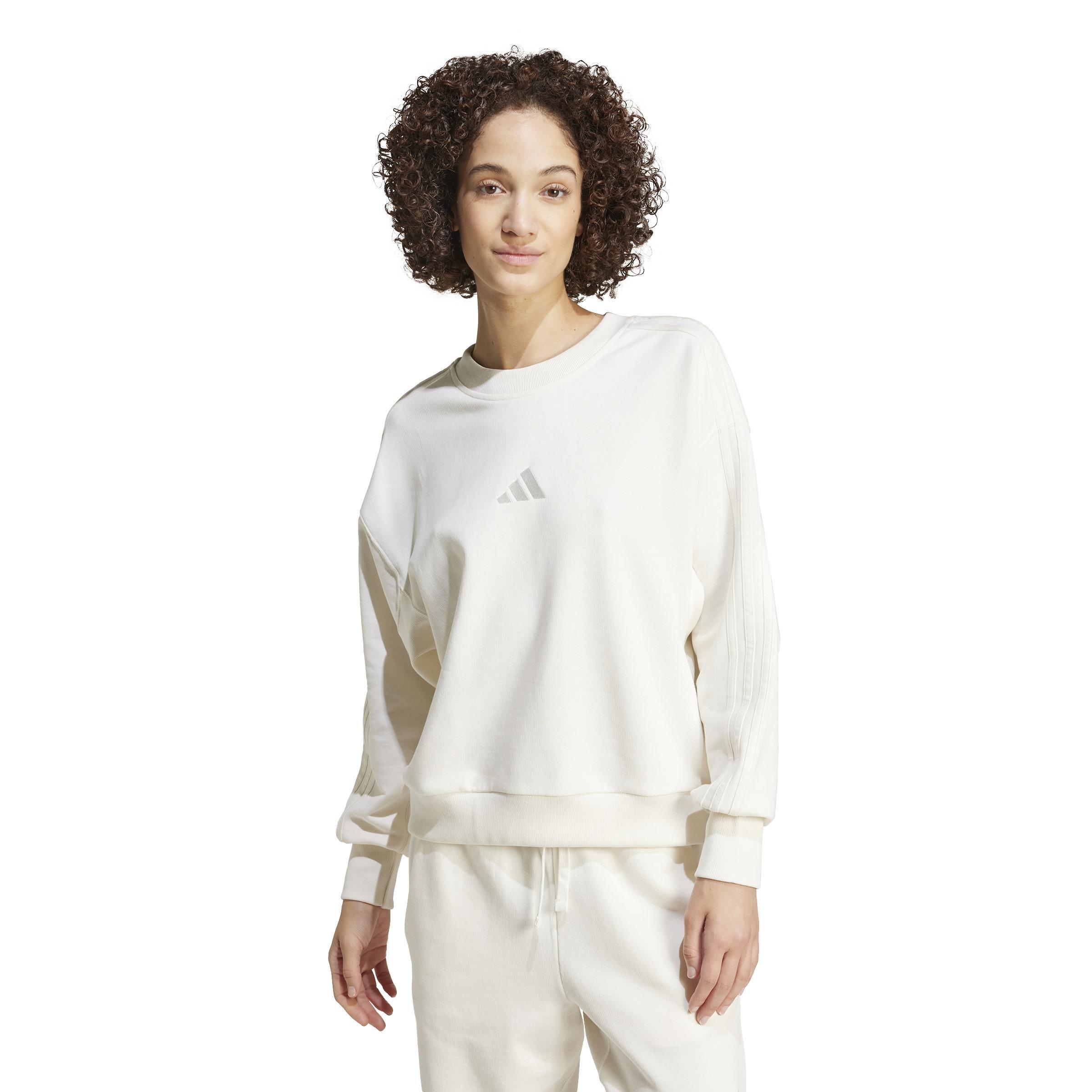 ALL SZN French Terry 3-Stripes Loose Sweatshirt, White, A901_ONE, large image number 6